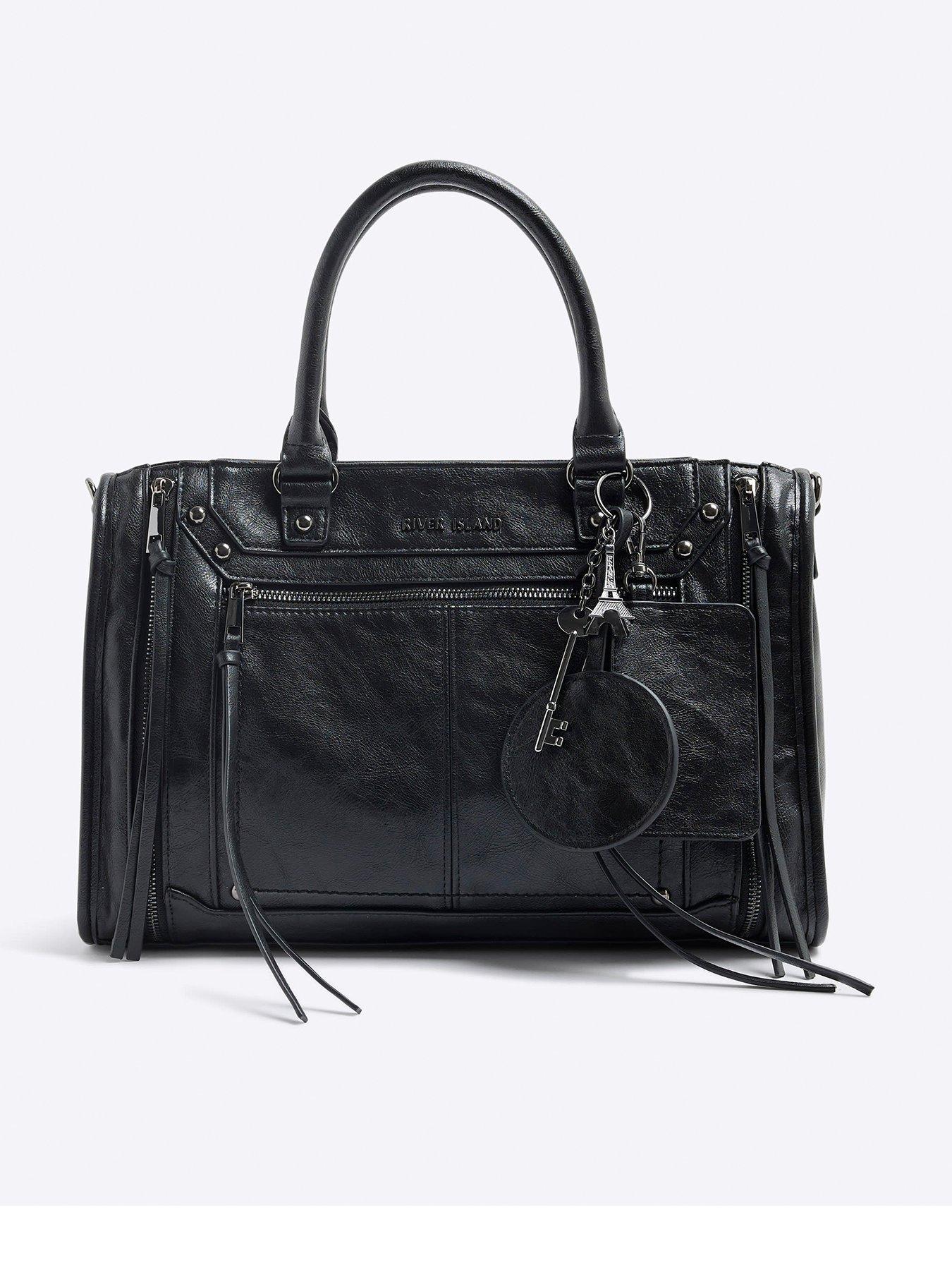 river-island-medium-bashed-charm-tote-bag-black