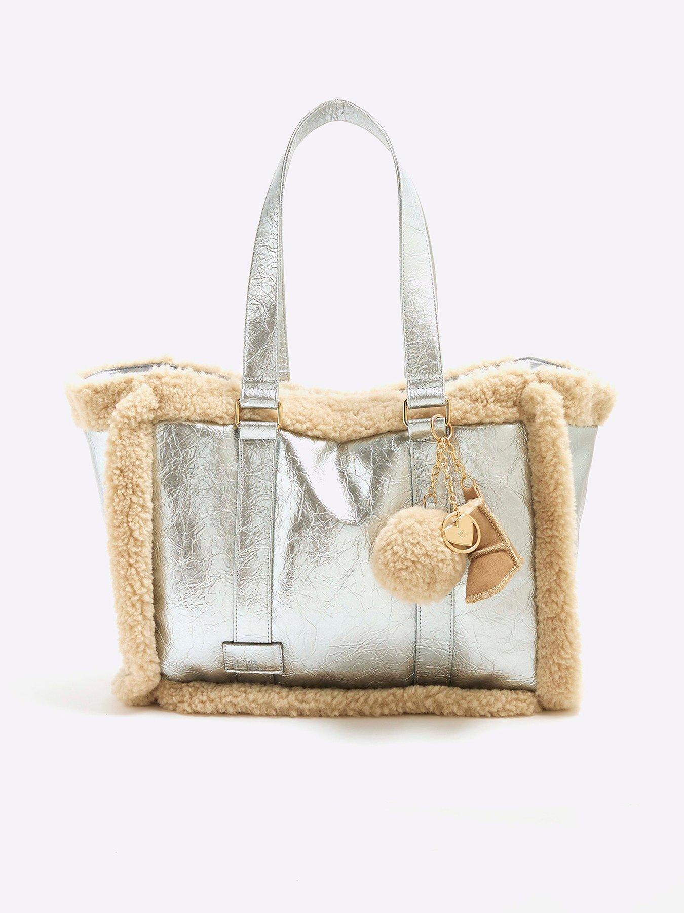 river-island-fur-trim-shopper-bag-silver