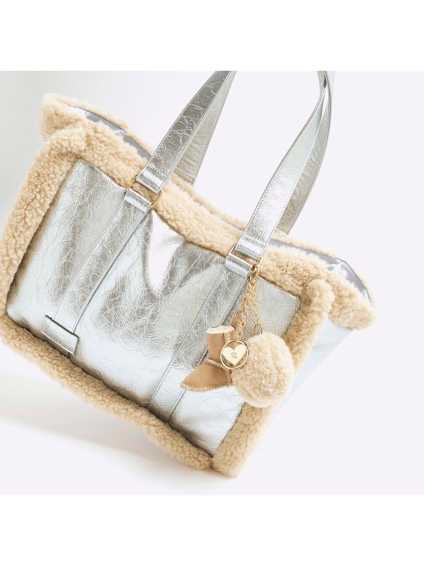 river-island-fur-trim-shopper-bag-silverdetail