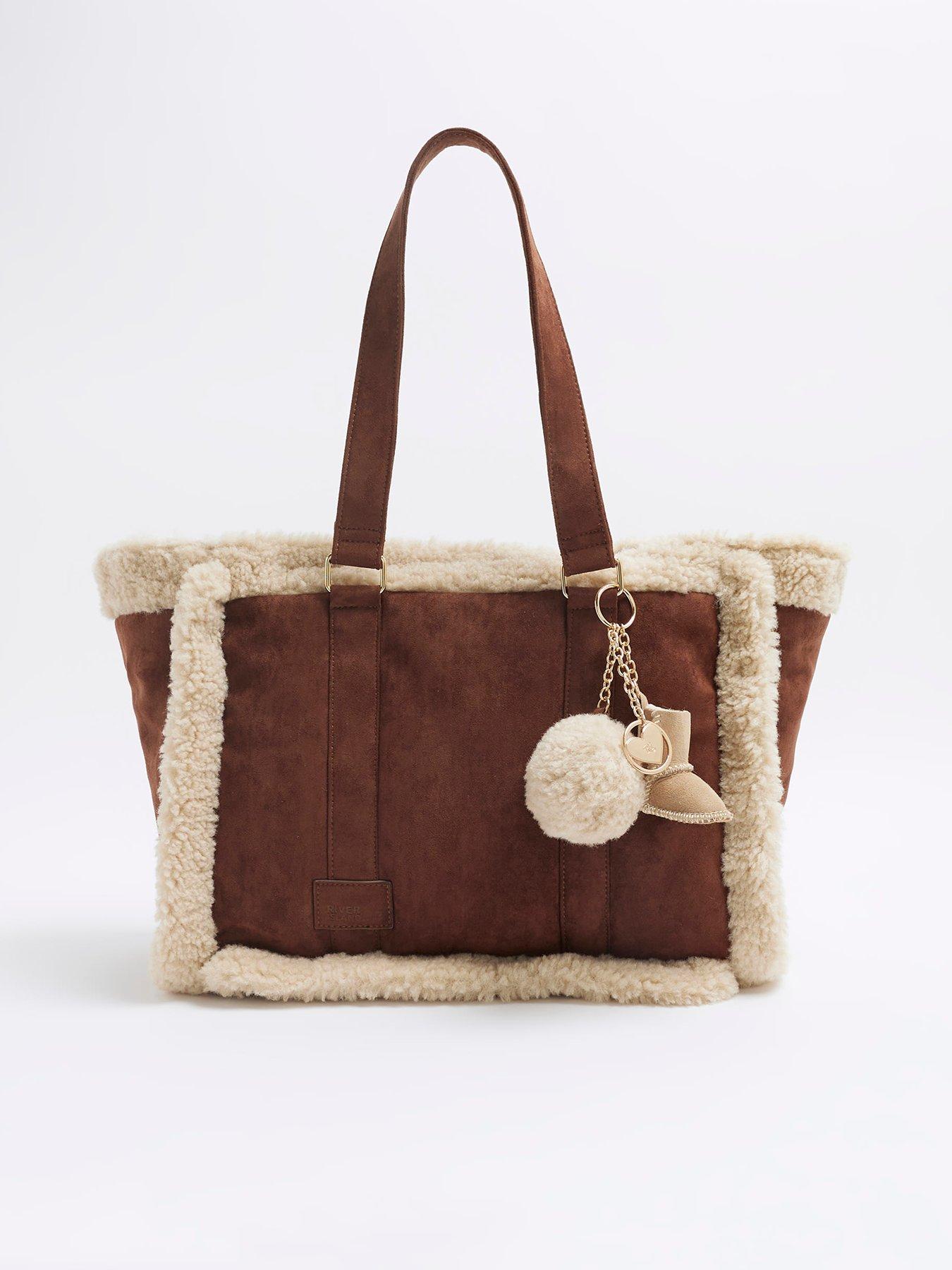 river-island-fur-trim-shopper-bag-brown