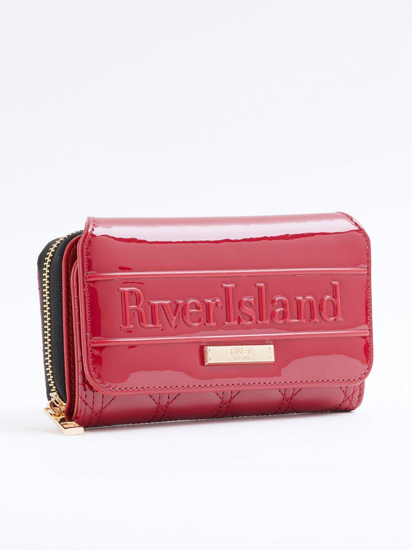 river-island-embossed-flap-purse-redback