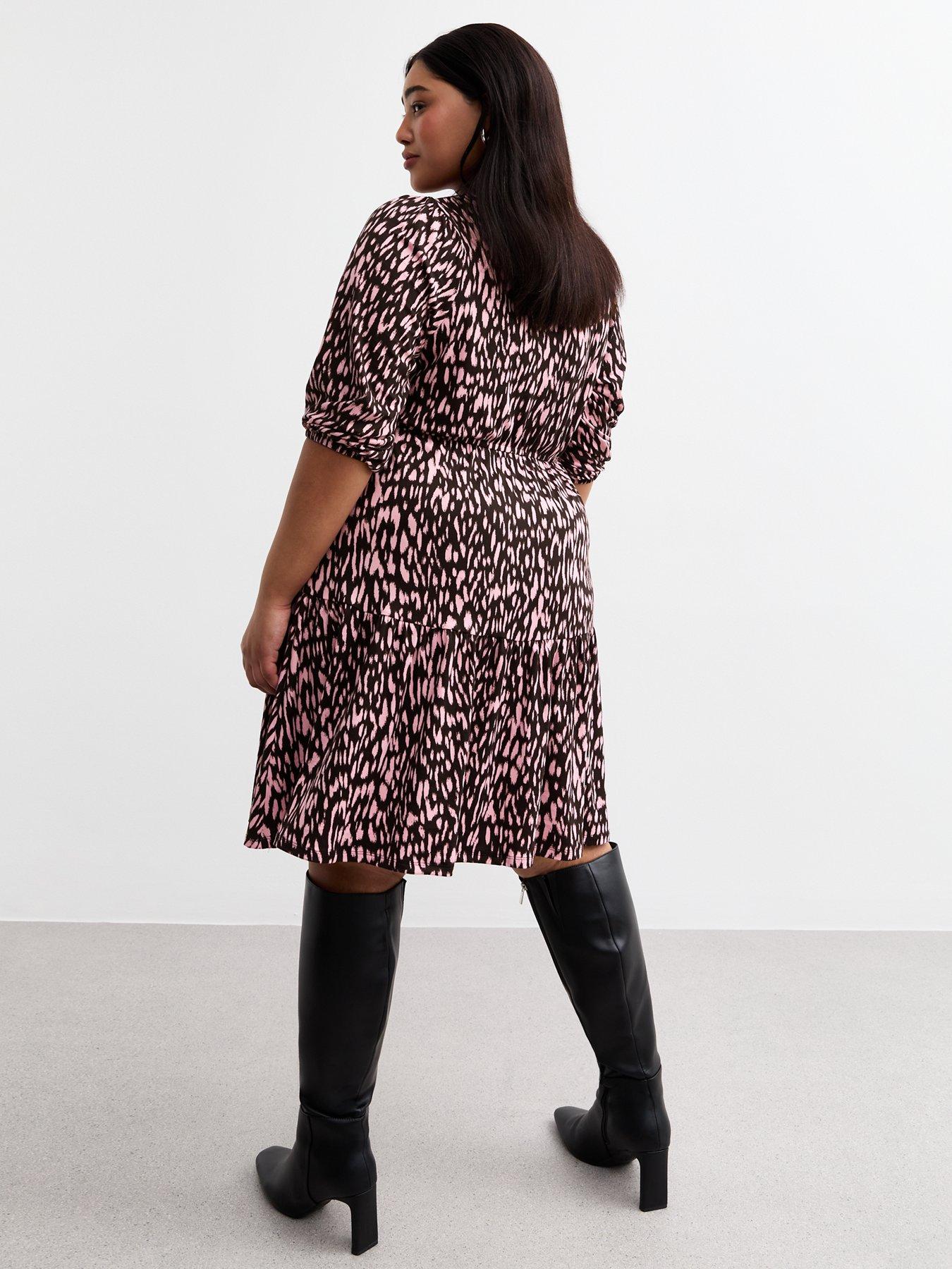 new-look-curves-pink-animal-print-mini-dressstillFront