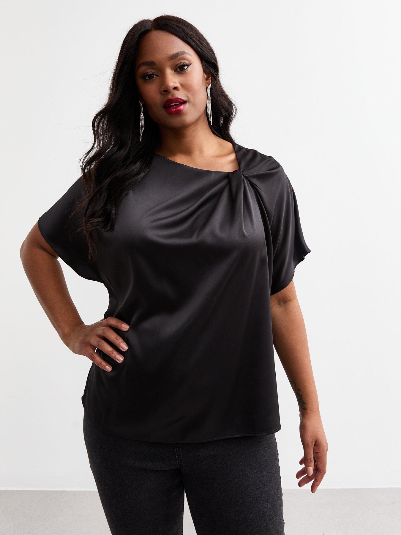 new-look-curves-black-twist-front-satin-crepe-top