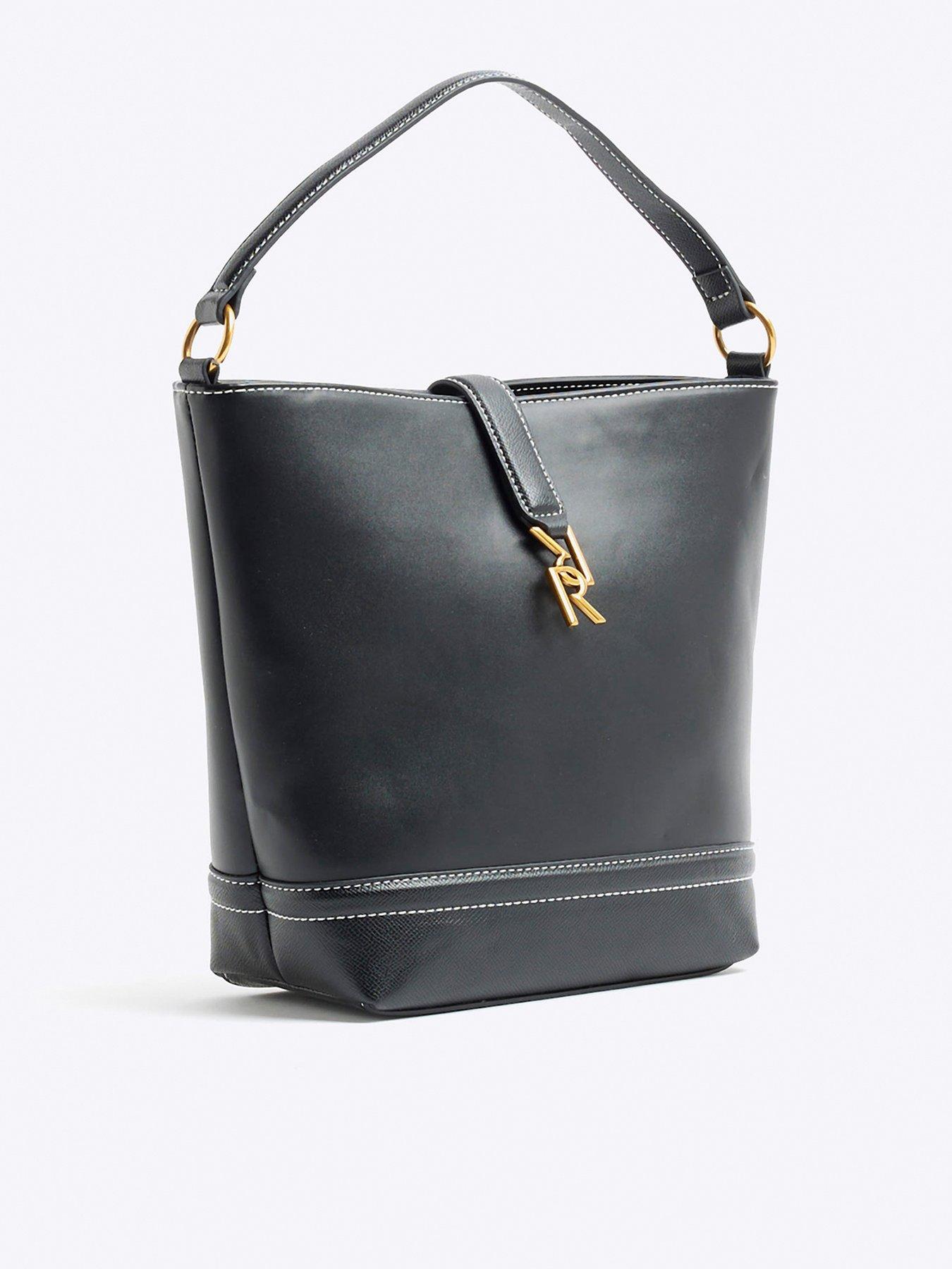 river-island-lock-bucket-bag-black