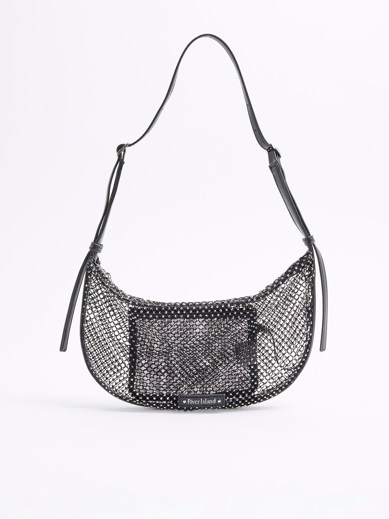 river-island-heatseal-mesh-shoulder-bag-black