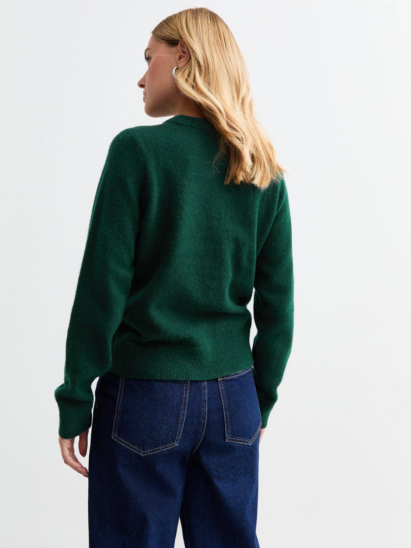 new-look-soft-knit-crew-neck-jumper-dark-greenstillFront