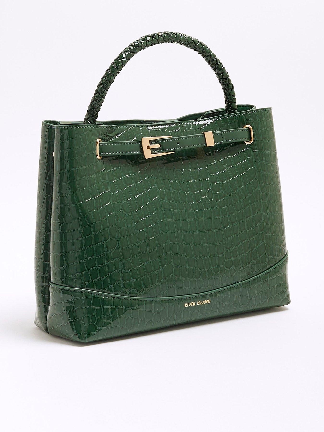 river-island-medium-croc-buckle-tote-bag-dark-greenback