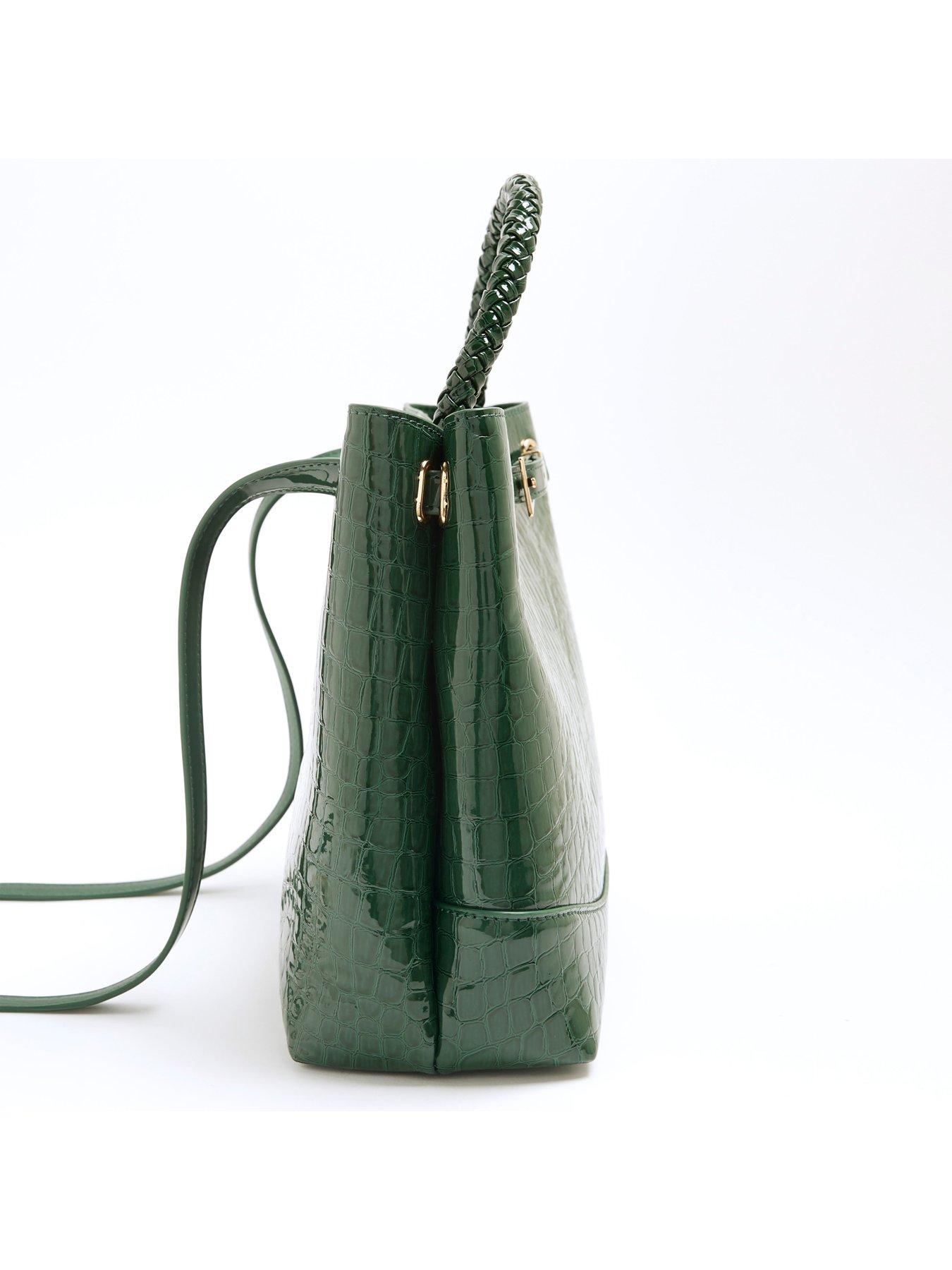 river-island-medium-croc-buckle-tote-bag-dark-greenoutfit