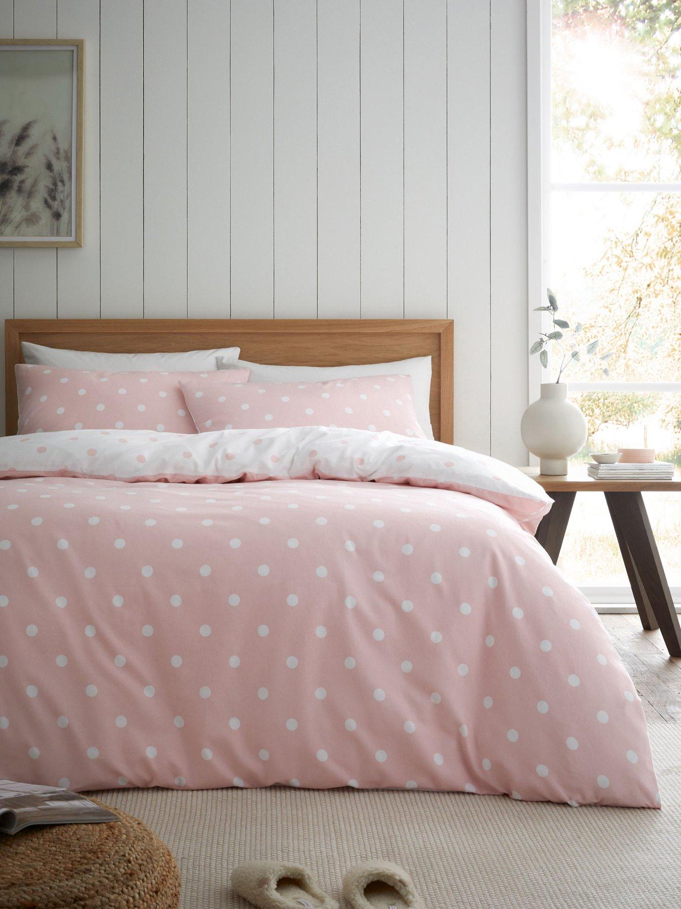 catherine-lansfield-brushed-cotton-polka-dot-duvet-cover-set