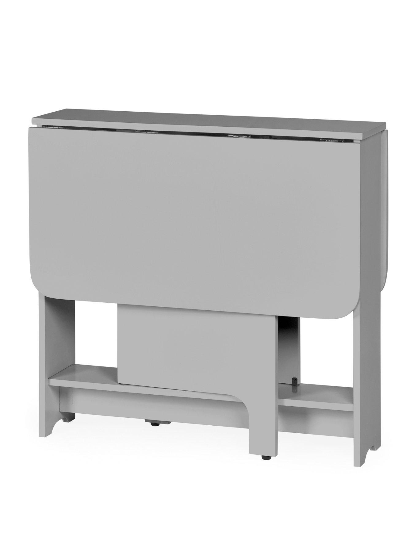Image 4 of 7 of Julian Bowen Gatan Small Gateleg Dining Table With 2 Chairs - Light Grey