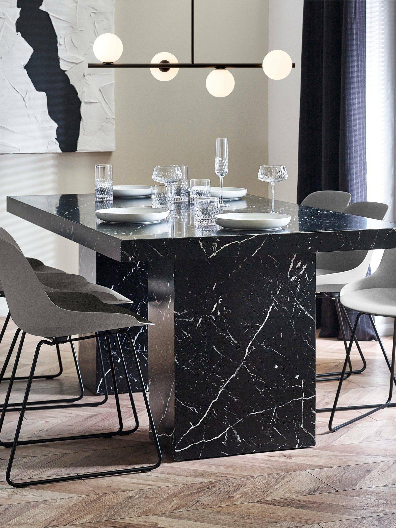 Image 1 of 7 of Julian Bowen Rome Dining Table - Black