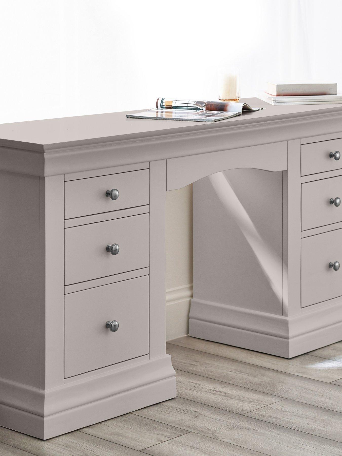 Image 1 of 7 of Julian Bowen Clermont Dressing Table - Light Grey
