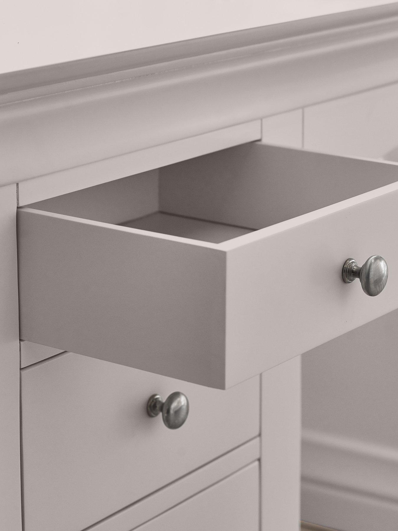 Image 6 of 7 of Julian Bowen Clermont Dressing Table - Light Grey