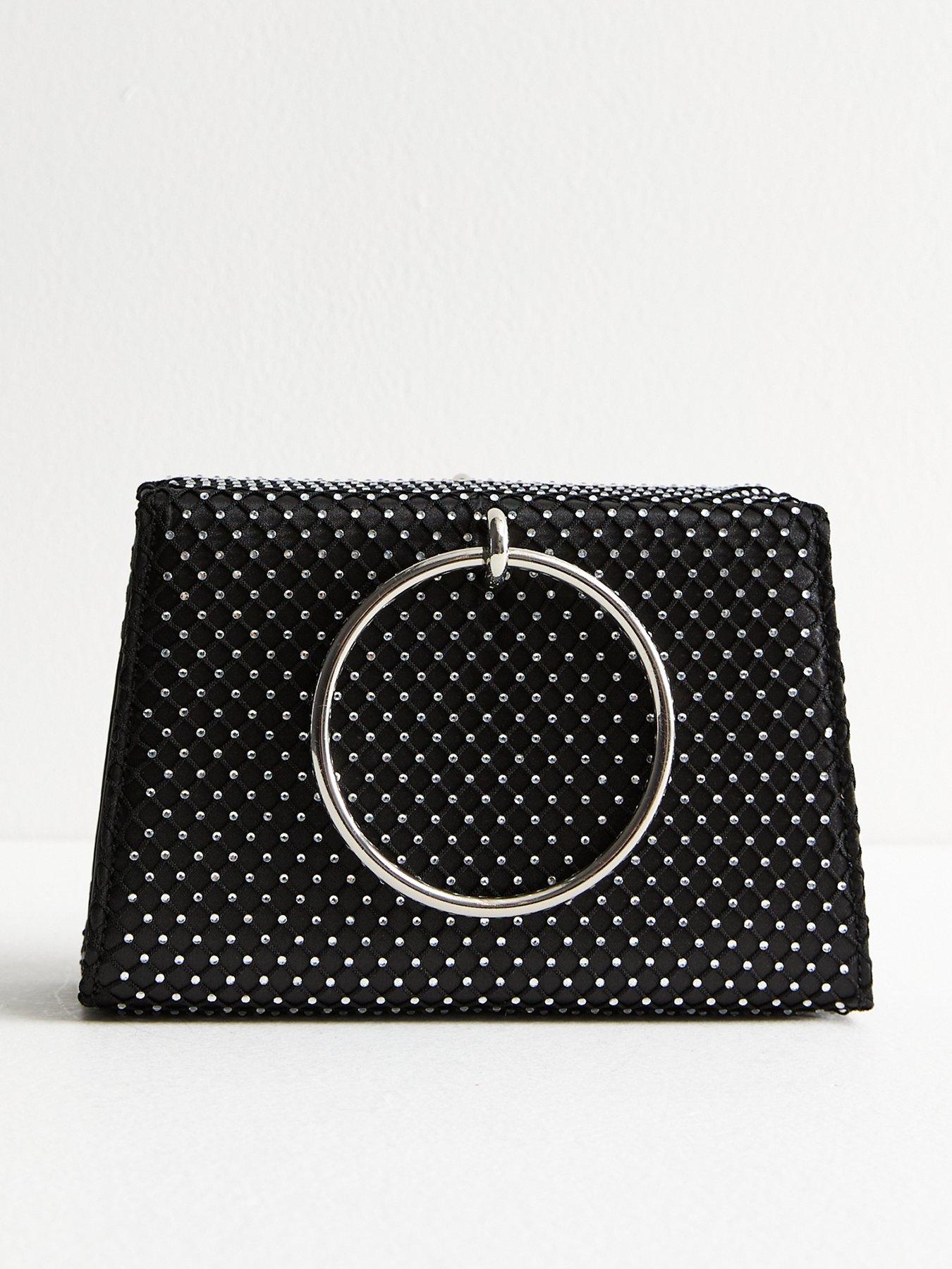 new-look-black-crystal-hoop-handle-satin-clutch-bagfront