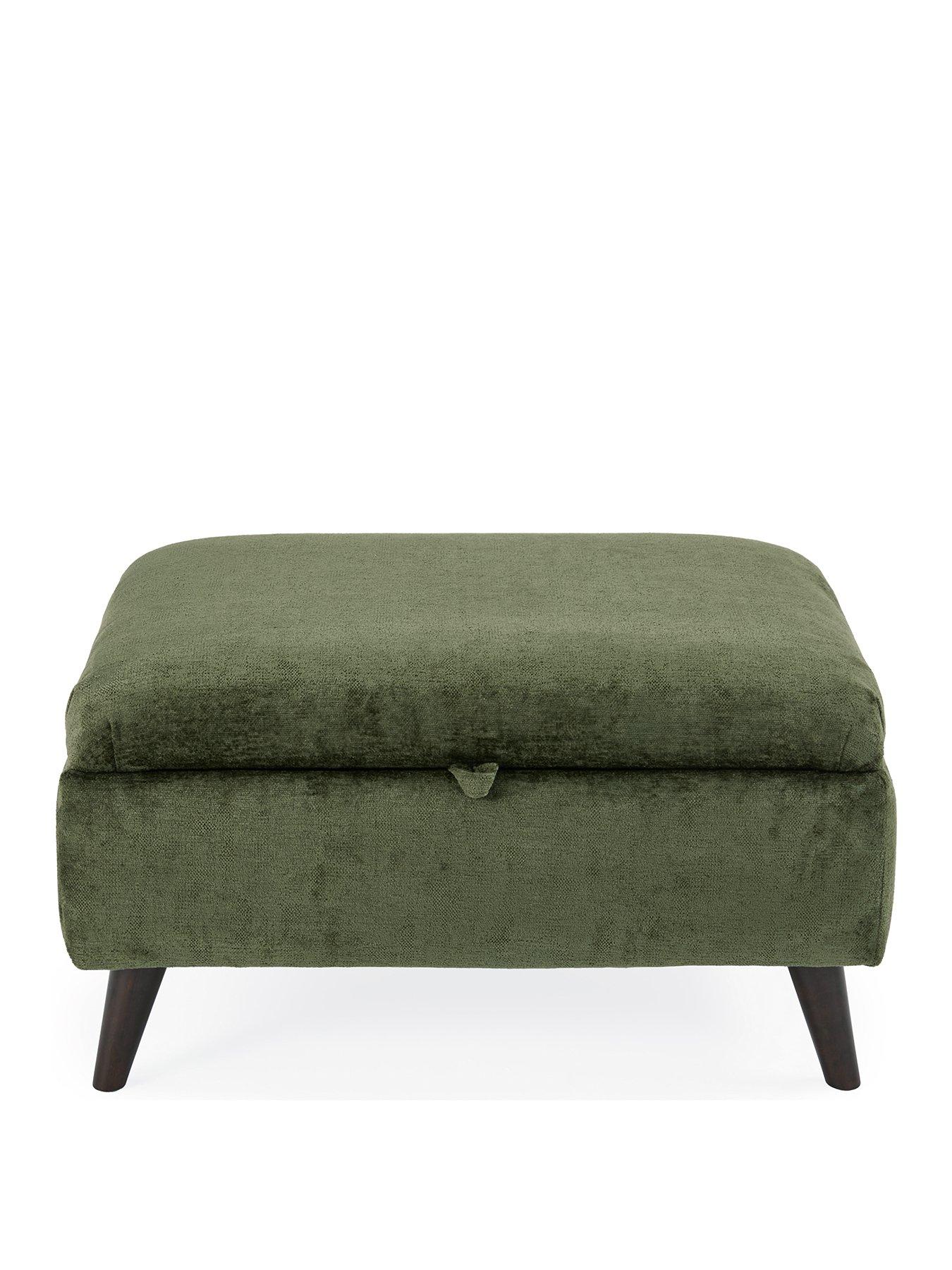 Image 2 of 6 of The Very Collection Sanremo Fabric&nbsp;Storage&nbsp;Footstool&nbsp;- Made in the UK