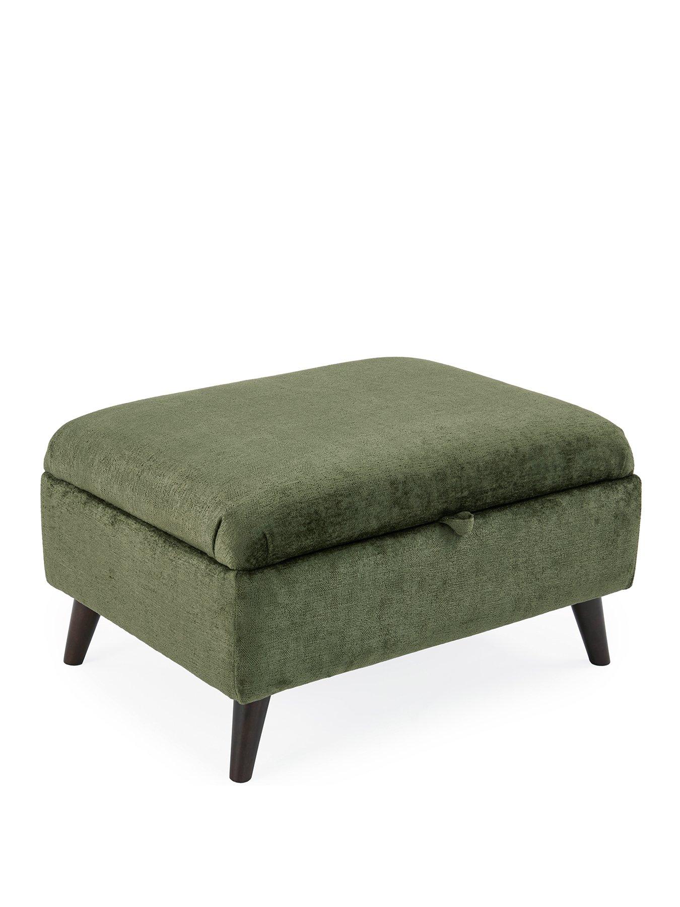 Image 3 of 6 of The Very Collection Sanremo Fabric&nbsp;Storage&nbsp;Footstool&nbsp;- Made in the UK