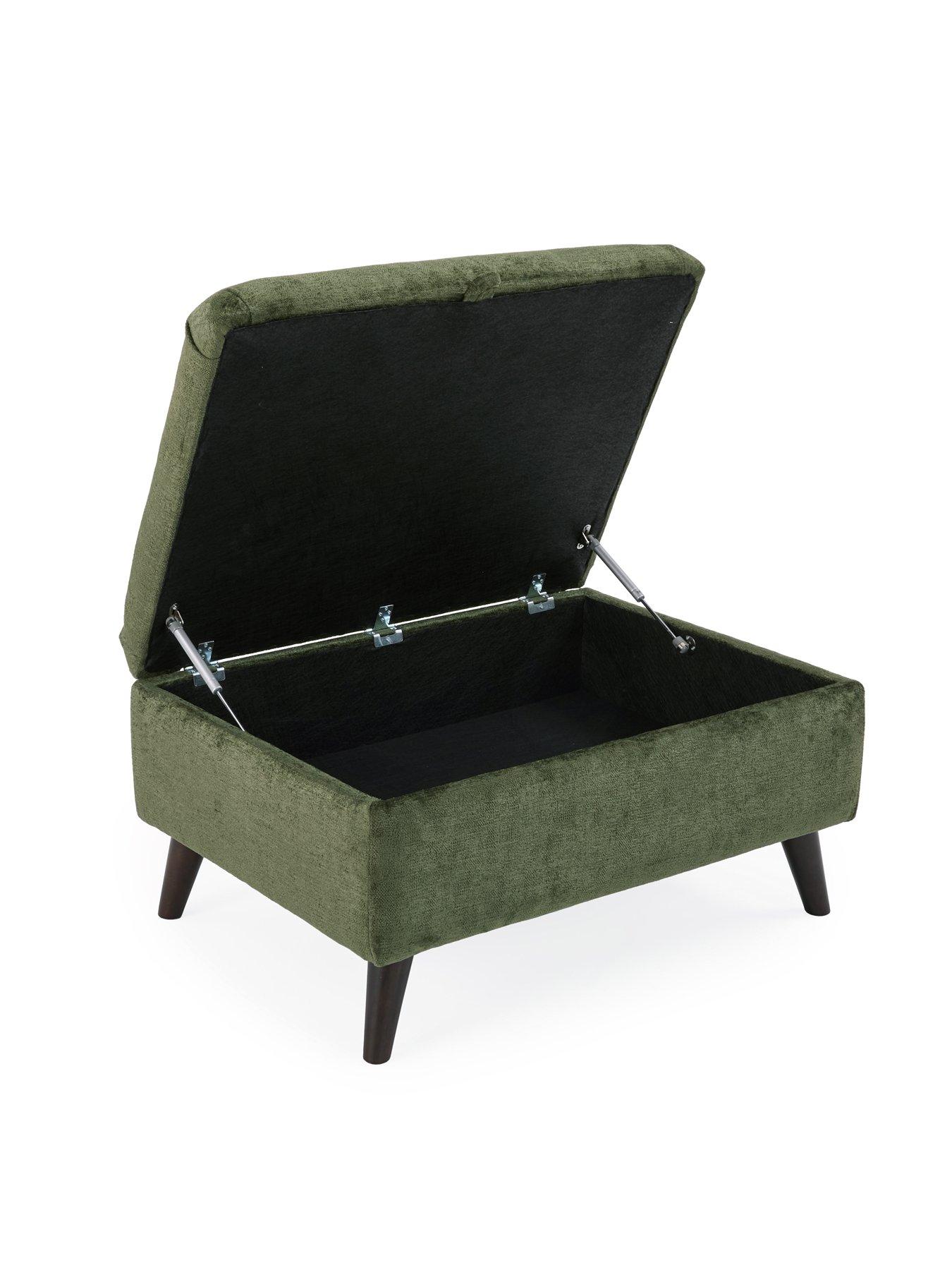 Image 4 of 6 of The Very Collection Sanremo Fabric&nbsp;Storage&nbsp;Footstool&nbsp;- Made in the UK