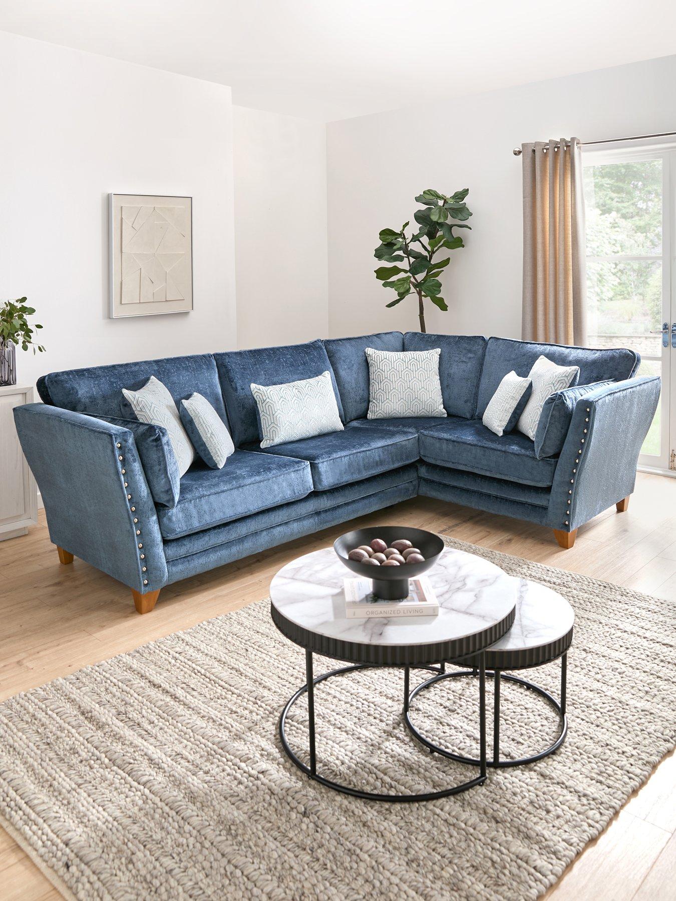 Image 1 of 6 of Very Home Lavello Fabric Right Hand Double Arm Corner Group&nbsp;- Made in the UK