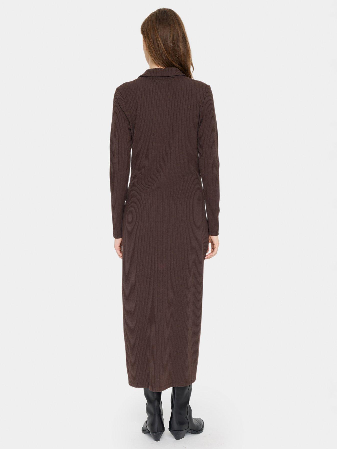 saint-tropez-godasz-rib-knit-long-sleeve-shirt-dress-brownstillFront