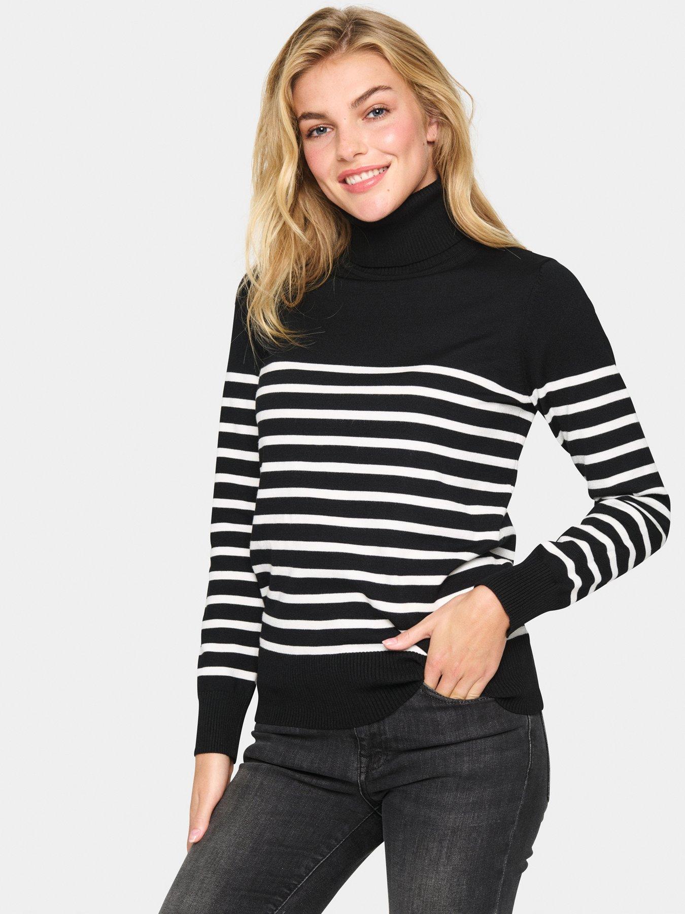 saint-tropez-milasz-rollneck-stripe-pullover-black