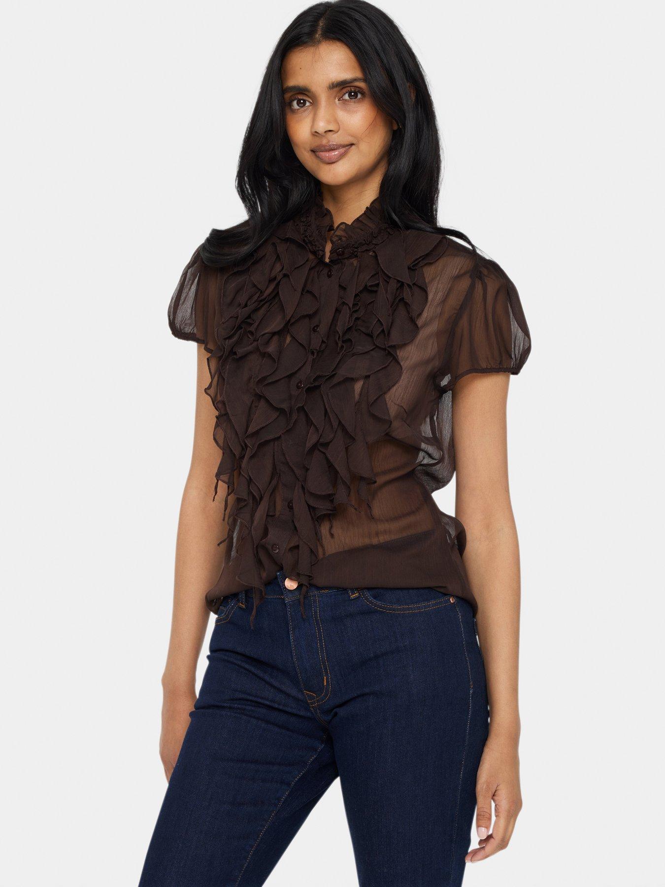 saint-tropez-liljasz-short-sleeve-ruffle-blouse-brown