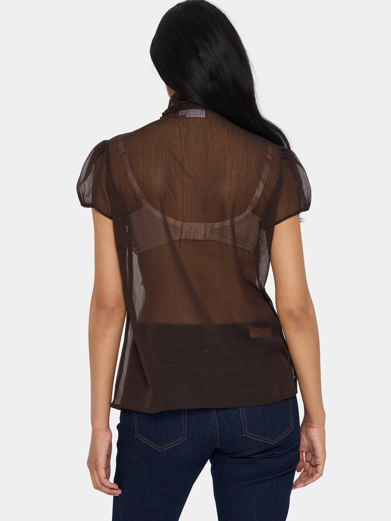 saint-tropez-liljasz-short-sleeve-ruffle-blouse-brownstillFront