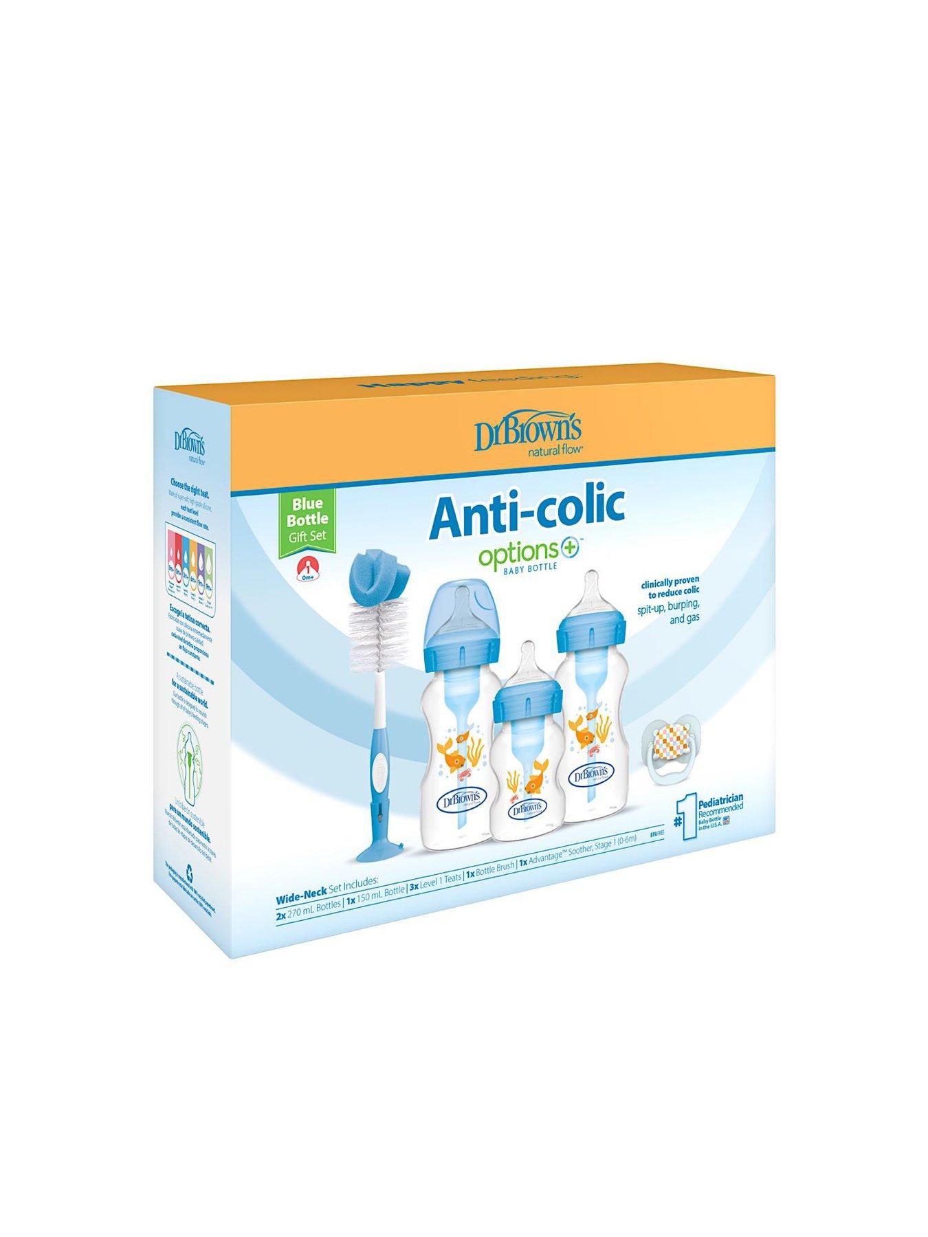 dr-browns-options-gift-set-blue-1x-150ml-bottle-2x-270ml-bottle-bottle-brush-amp-dummy
