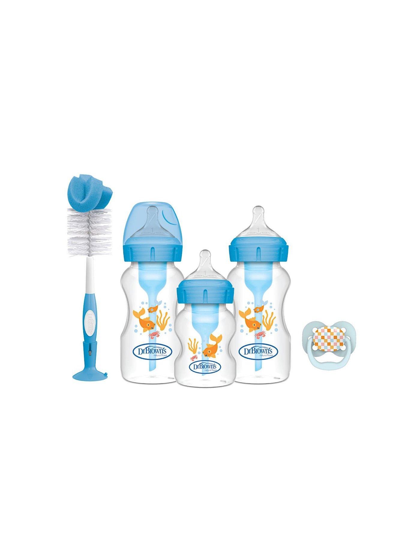 dr-browns-options-gift-set-blue-1x-150ml-bottle-2x-270ml-bottle-bottle-brush-amp-dummy