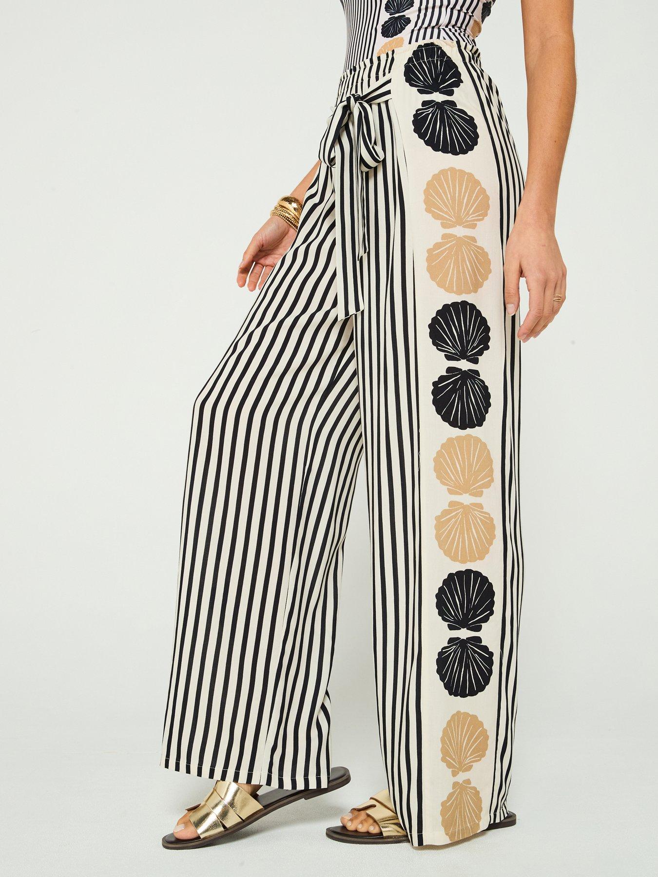 Image 1 of 6 of V by Very Side Panel Placement Beach Trouser - Print
