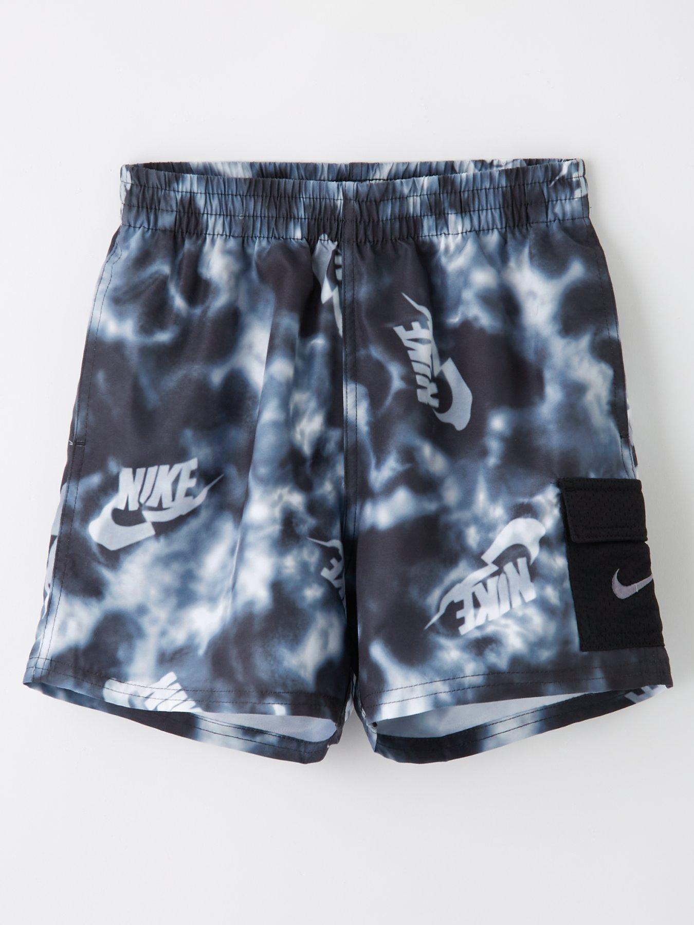 undefined Junior Boys 4 Inch Water Tie Dye Cargo Volley Swim Short - Grey