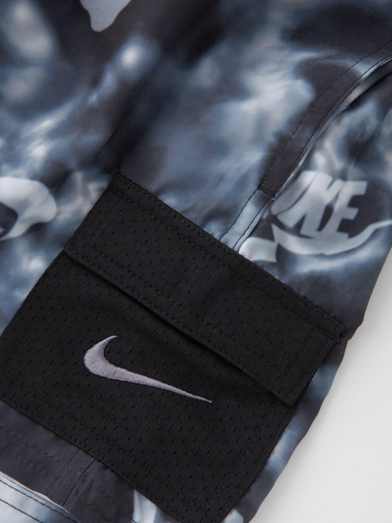 Image 3 of 4 of Nike Junior Boy's 4 Inch Water Tie Dye Cargo Volley Short- Grey
