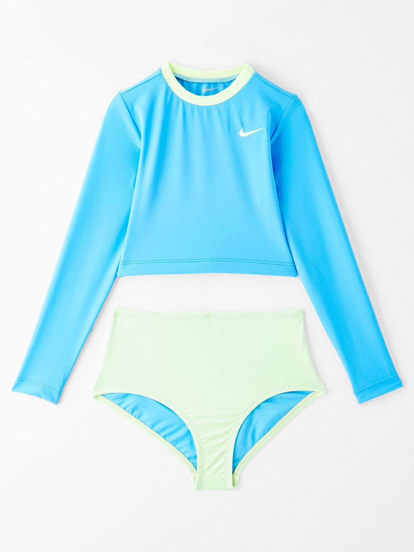 Nike Girls Long Sleeve Crop Set- Green