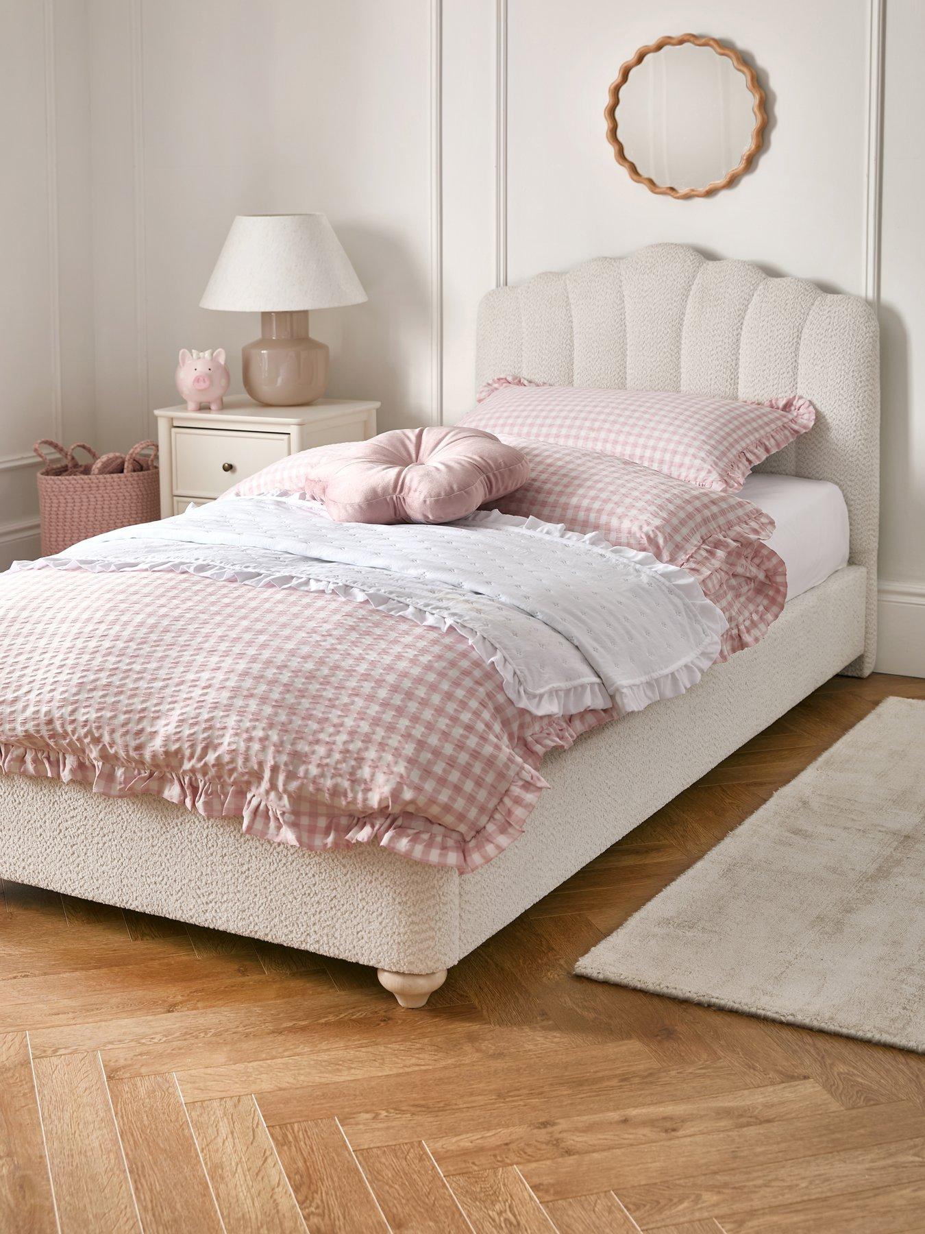 the-very-collection-shelly-boucle-kidsnbspsingle-bed-with-mattress-options-buy-amp-save