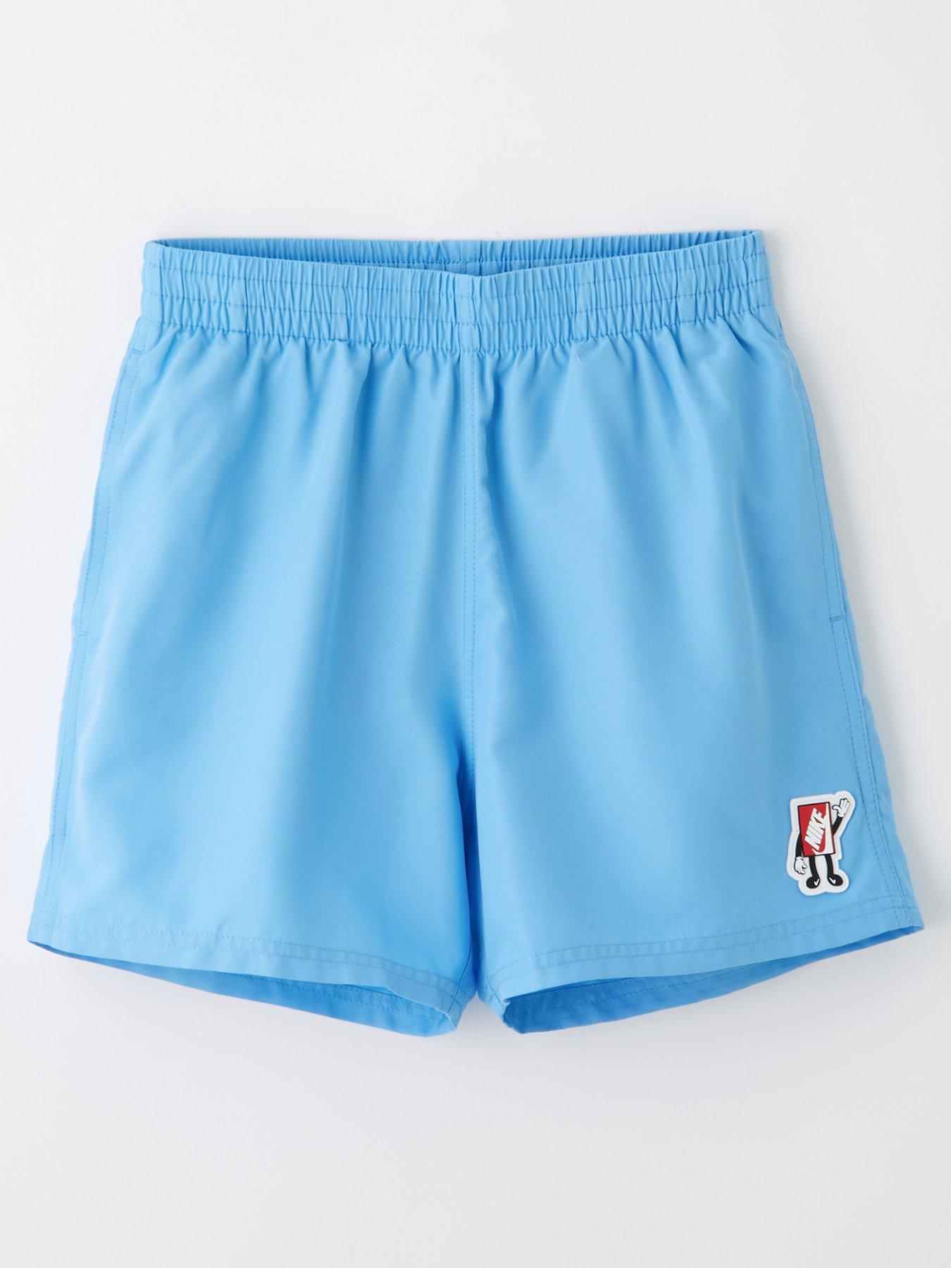 Nike Junior Boy's 4 Inch Boxy Patch Volley Shorts - Blue