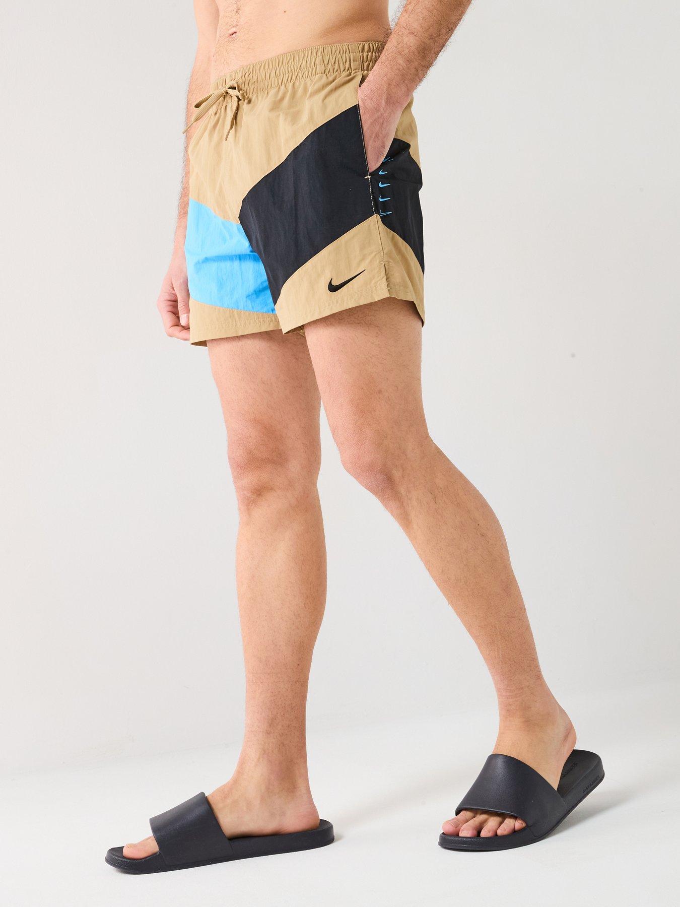 Nike Mens Multi Logo Vortex 5 Inch Volley Swim Short - Brown