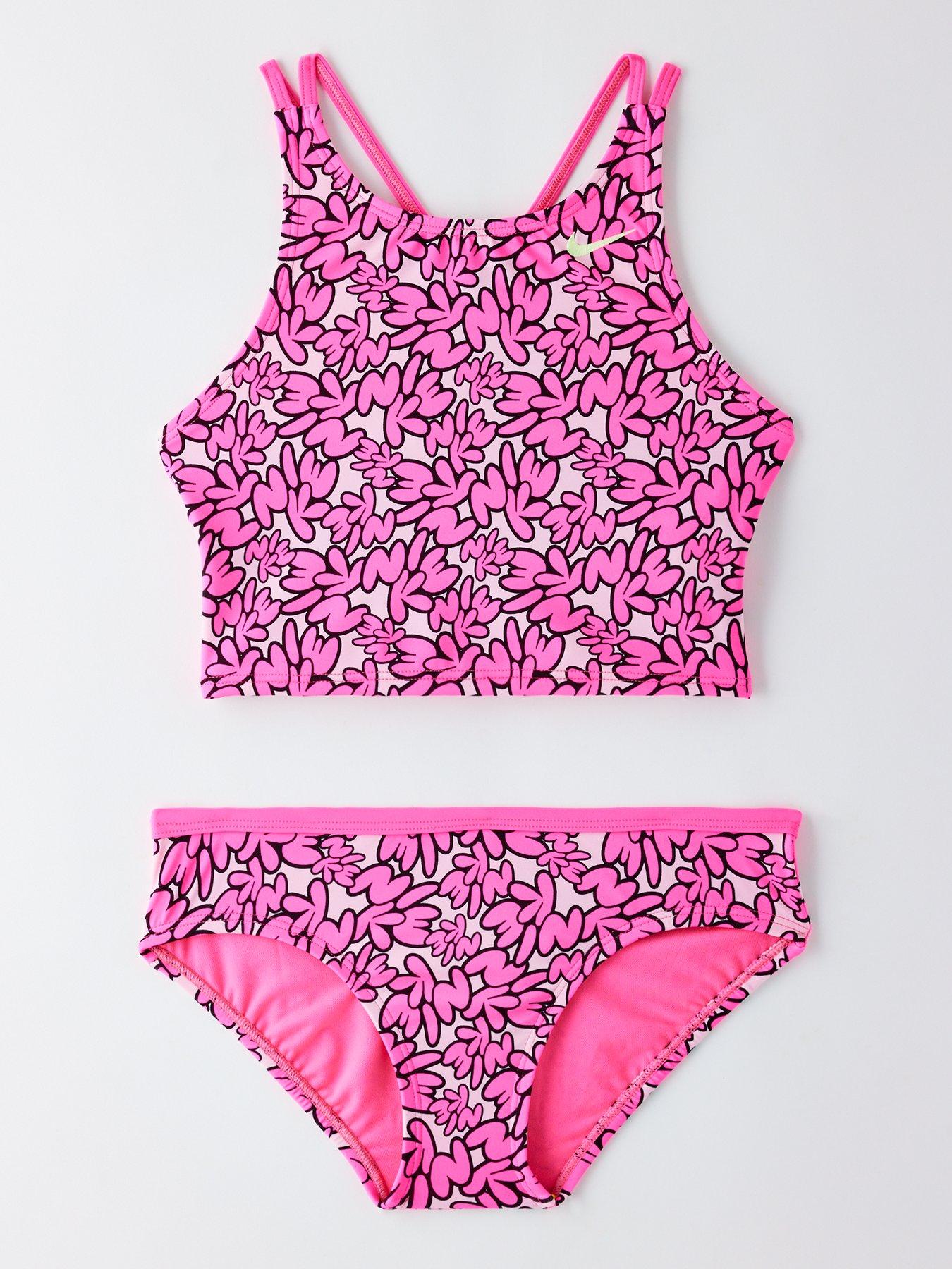 Nike Junior Girls Spiderback Midkini - Pink