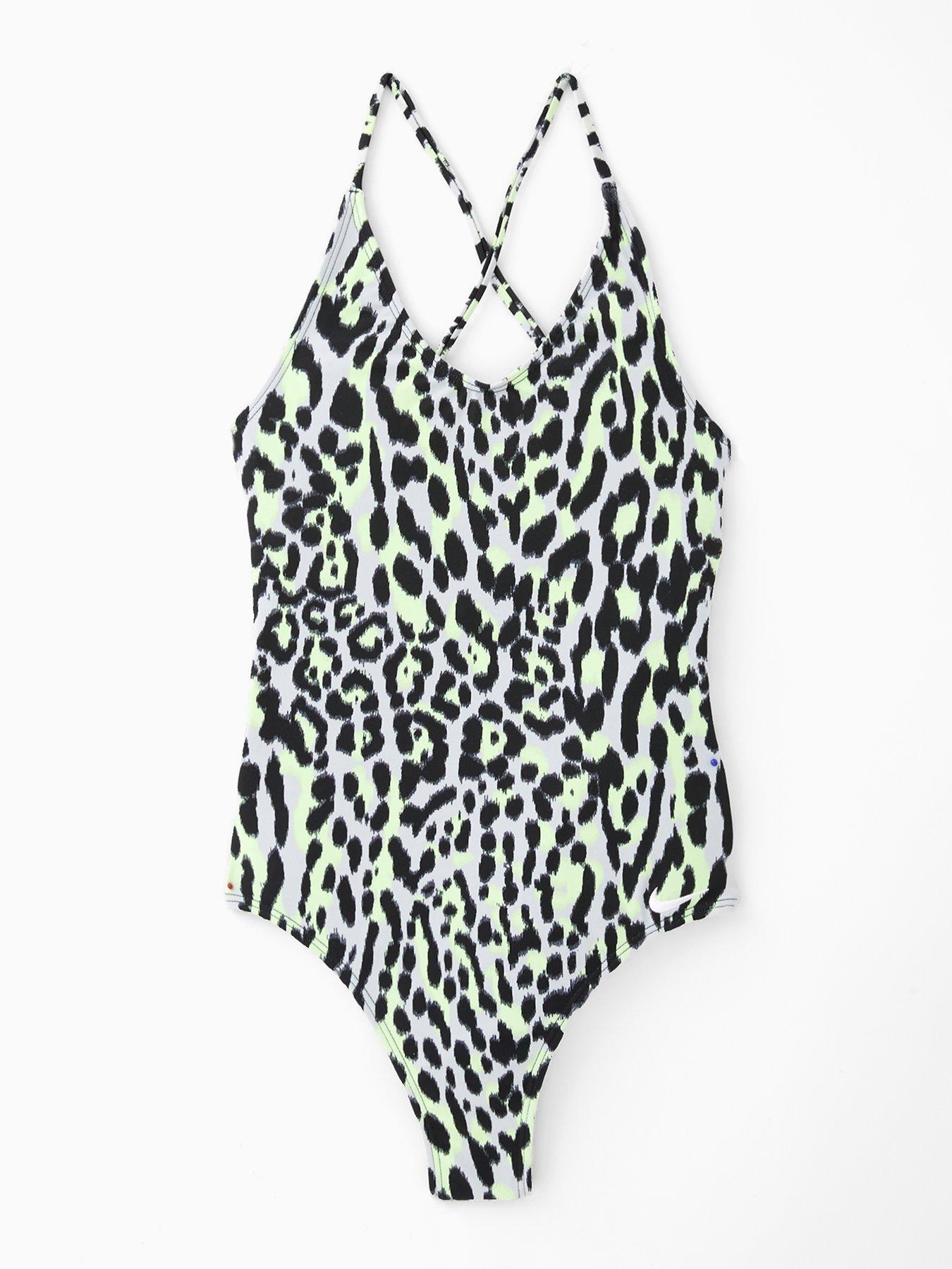 Nike Girls Lace Up One Piece Swimsuit - Green