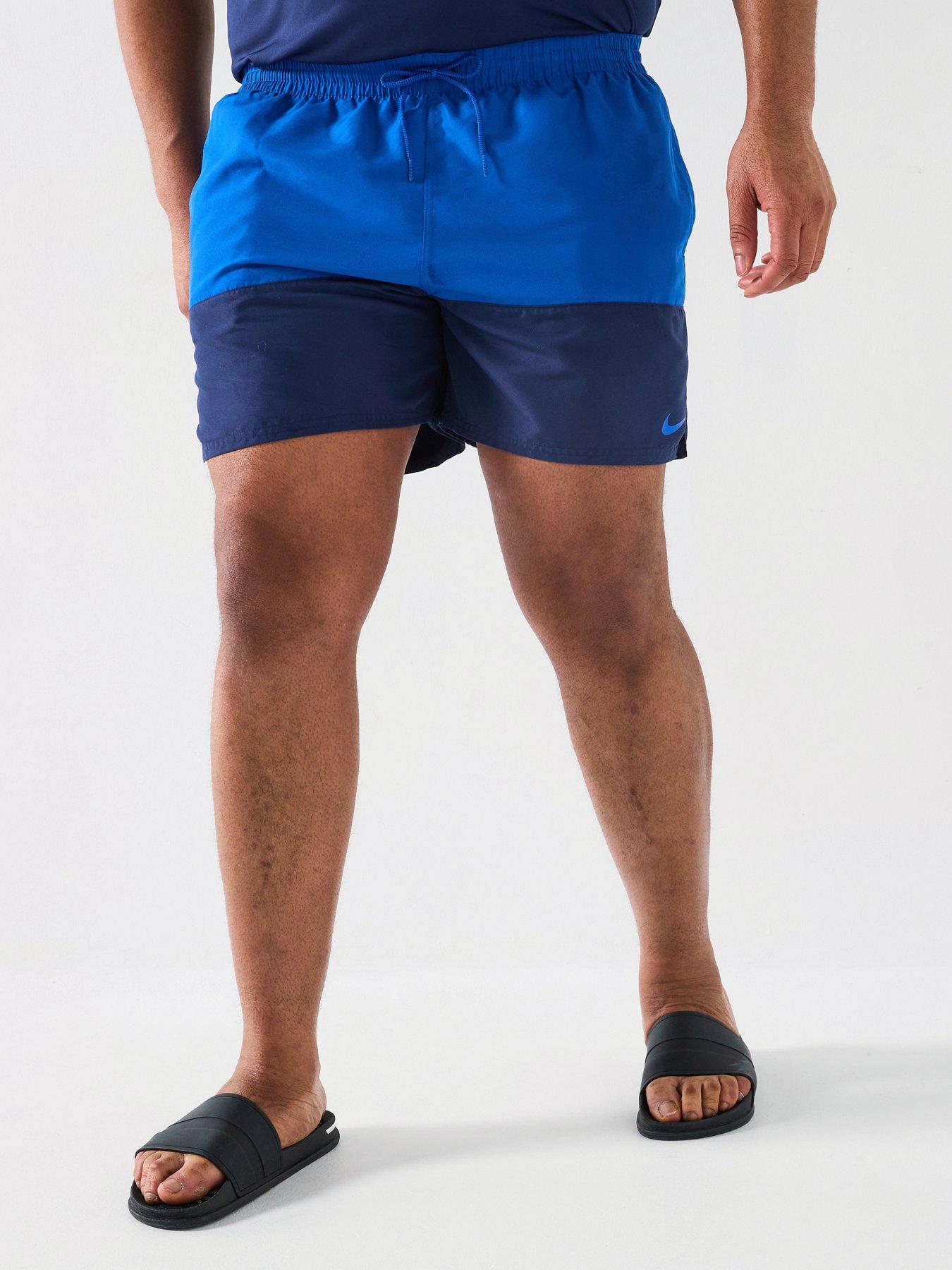 Nike Mens Split Extended Size 5 Inch Volley Swim Short - Blue