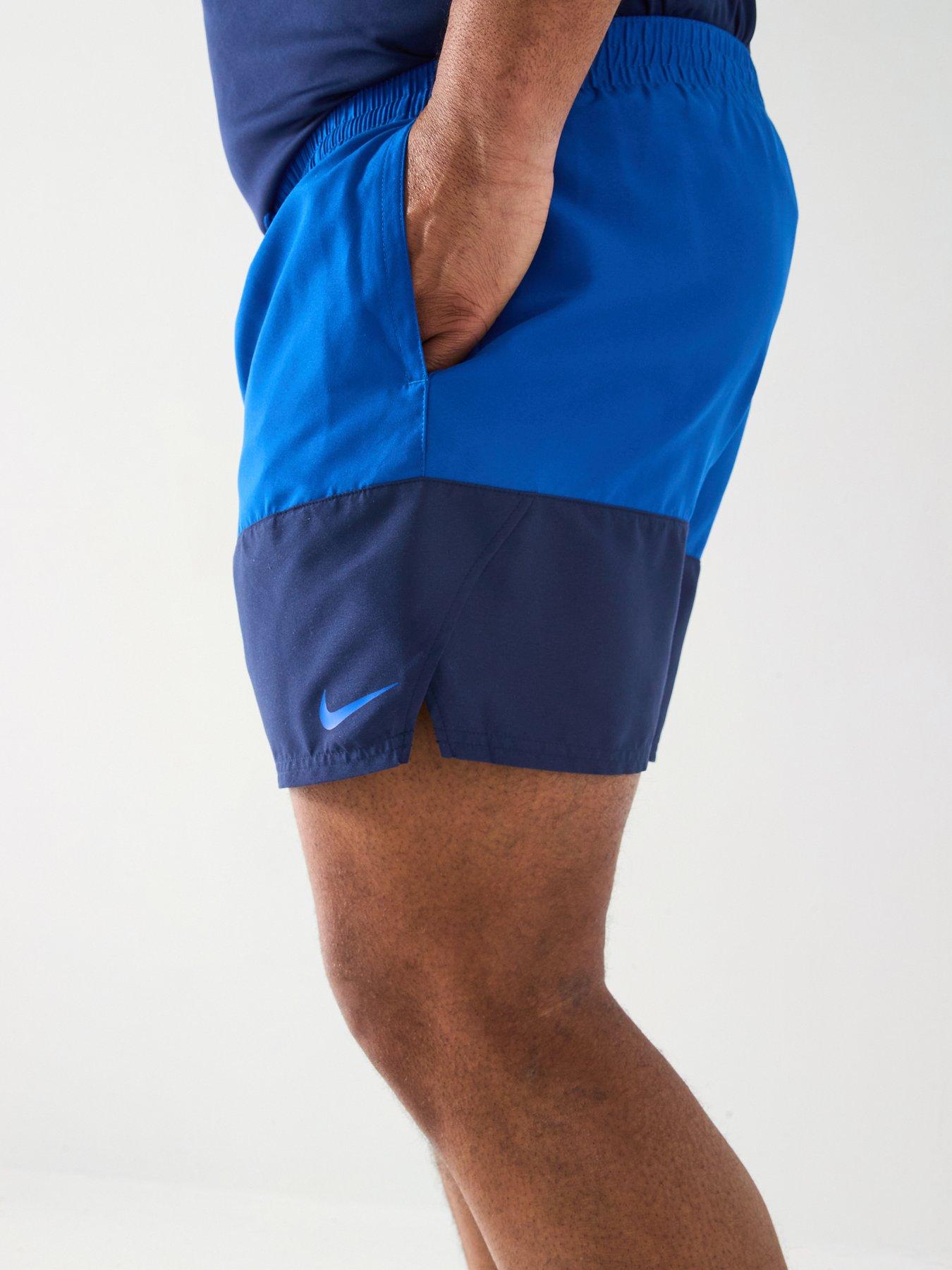 Image 4 of 4 of Nike Mens Split Extended Size 5 Inch Volley Swim Short - Blue