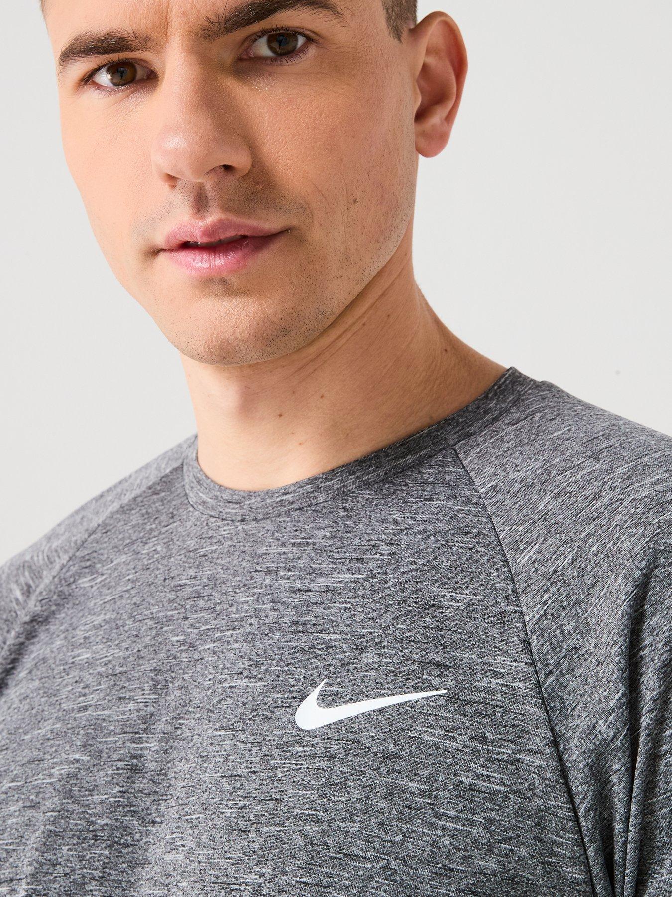 Image 4 of 4 of Nike Mens Heather Long Sleeve Hydroguard T Shirt - Grey