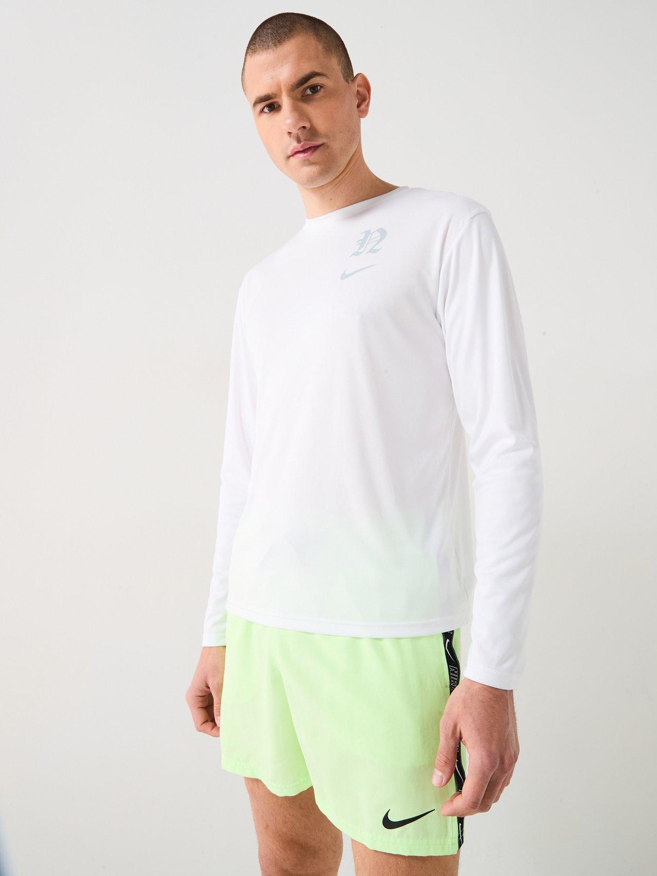 Nike Mens Lux Letter Long Sleeve Hydroguard T Shirt - White