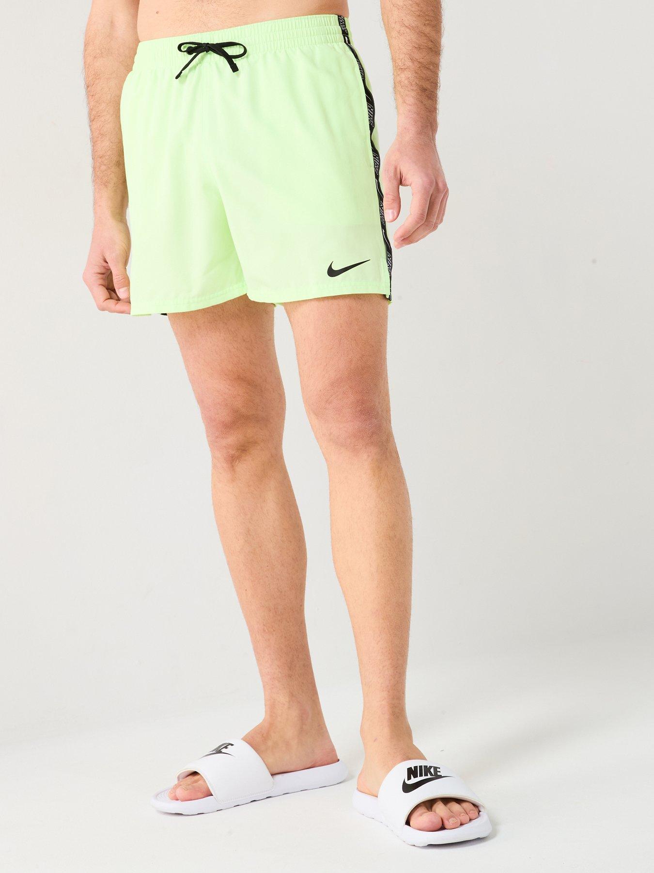Nike Mens Essential Logo Taping 5 Inch Volley Swim Short - Green