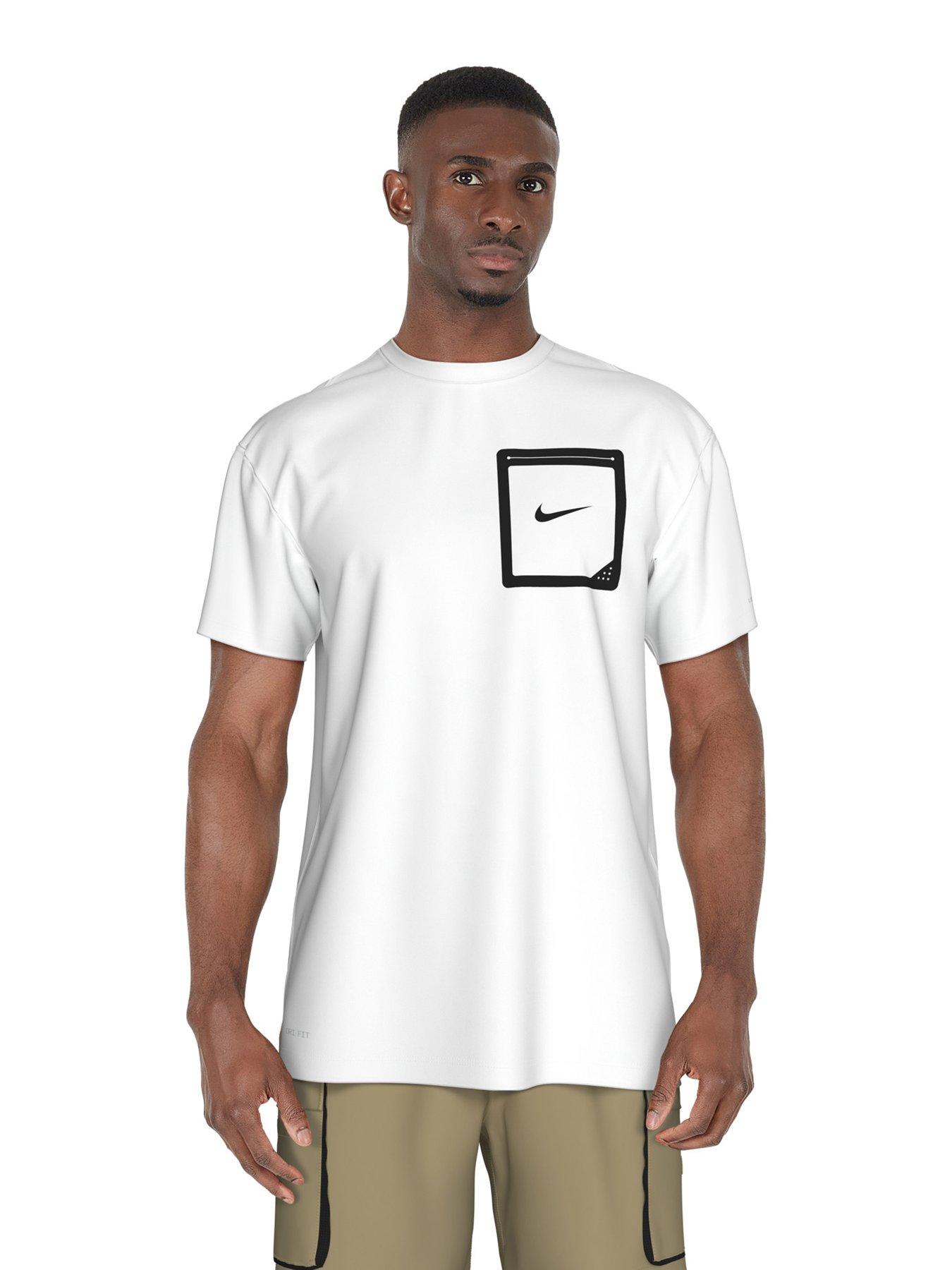 Nike Mens Tek Pocket Short Sleeve Hydroguard T Shirt - White