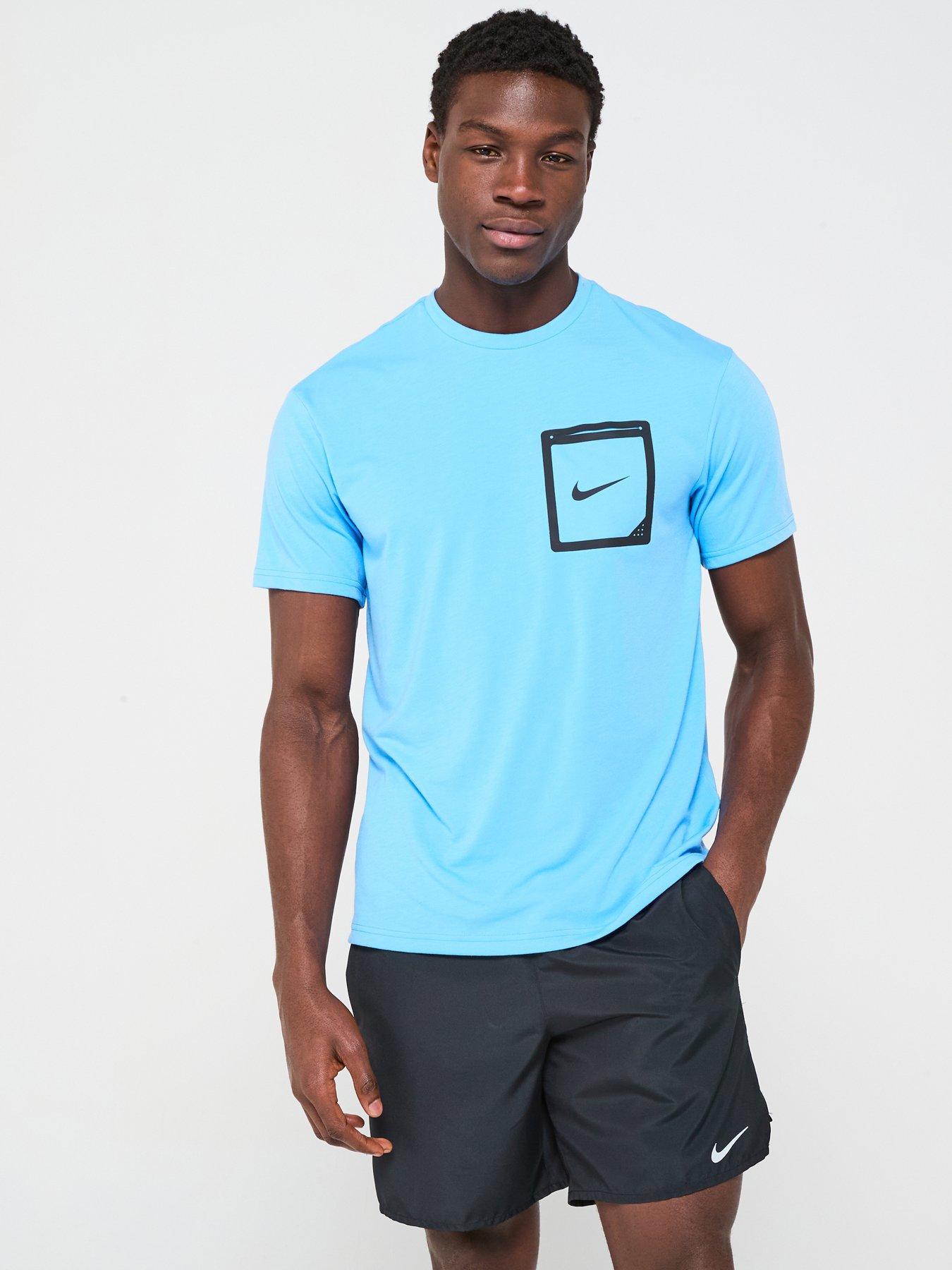 Nike Mens Tek Pocket Short Sleeve Hydroguard T Shirt - Blue
