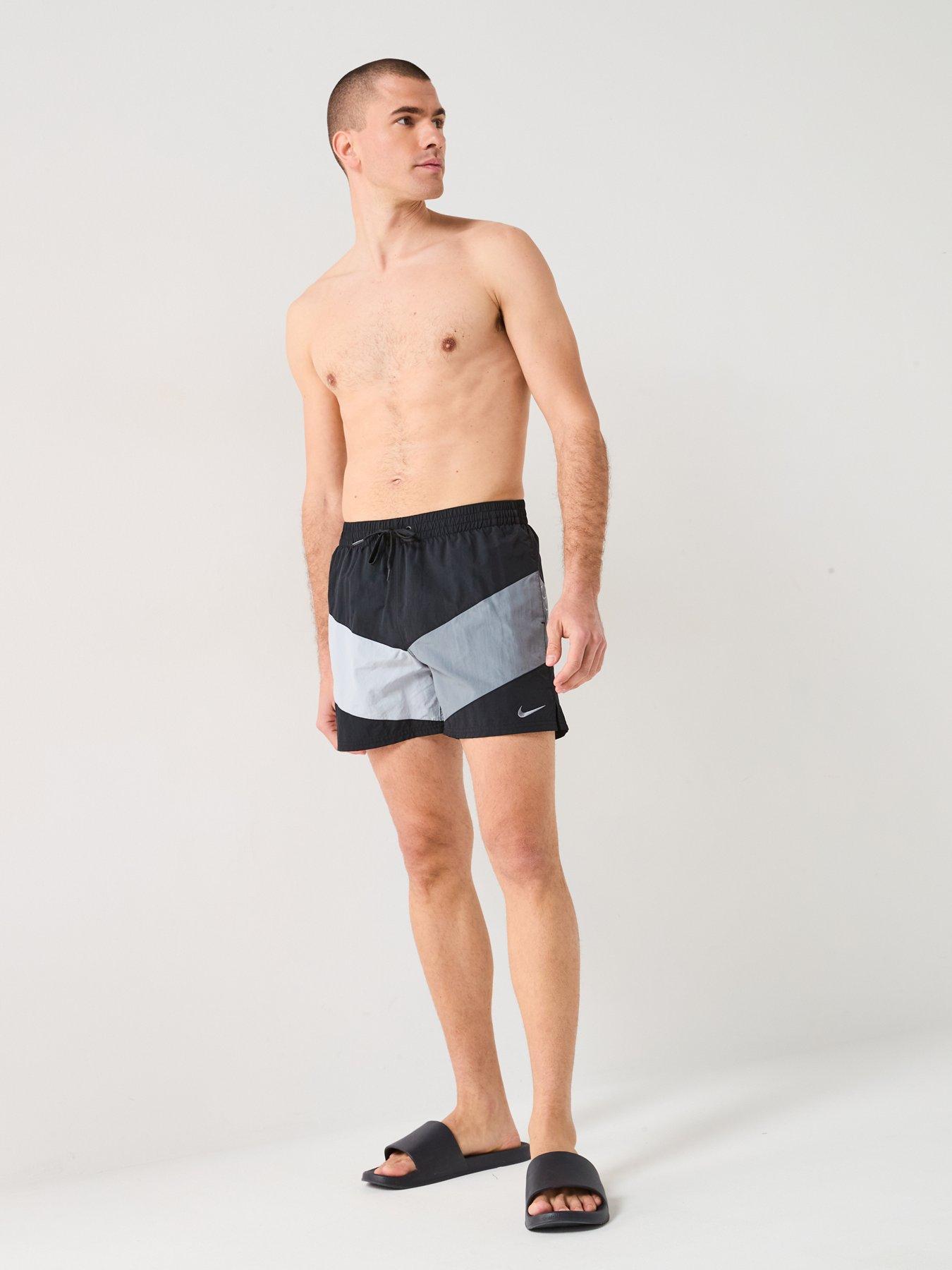 Image 3 of 5 of Nike Mens Multi Logo Vortex 5 Inch Volley Swim Short - Black
