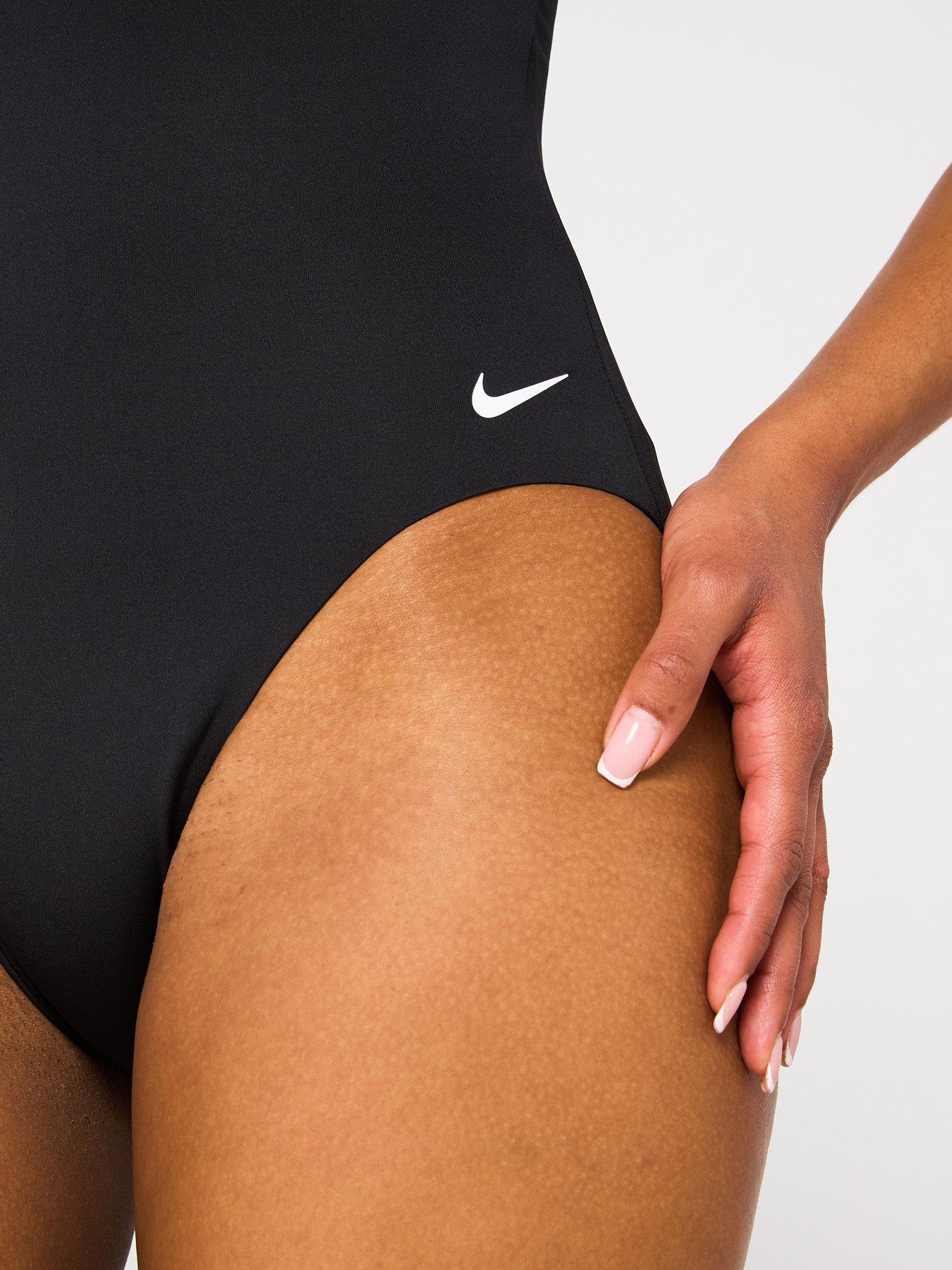 Image 4 of 5 of Nike Womens Essential Asymmetrical One Piece Swimsuit - Black