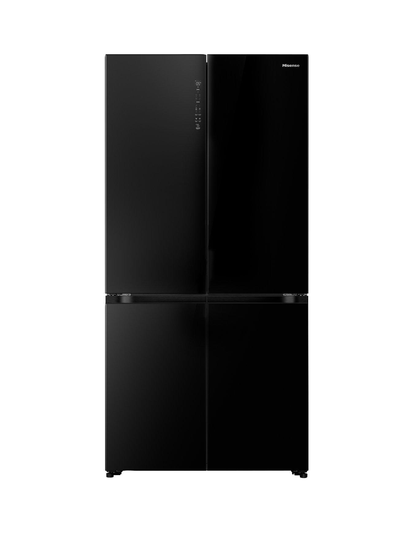 Hisense RQ768N4GBE Kitchen Fit Total No Frost Multi-Door American Fridge Freezer - Black Glass