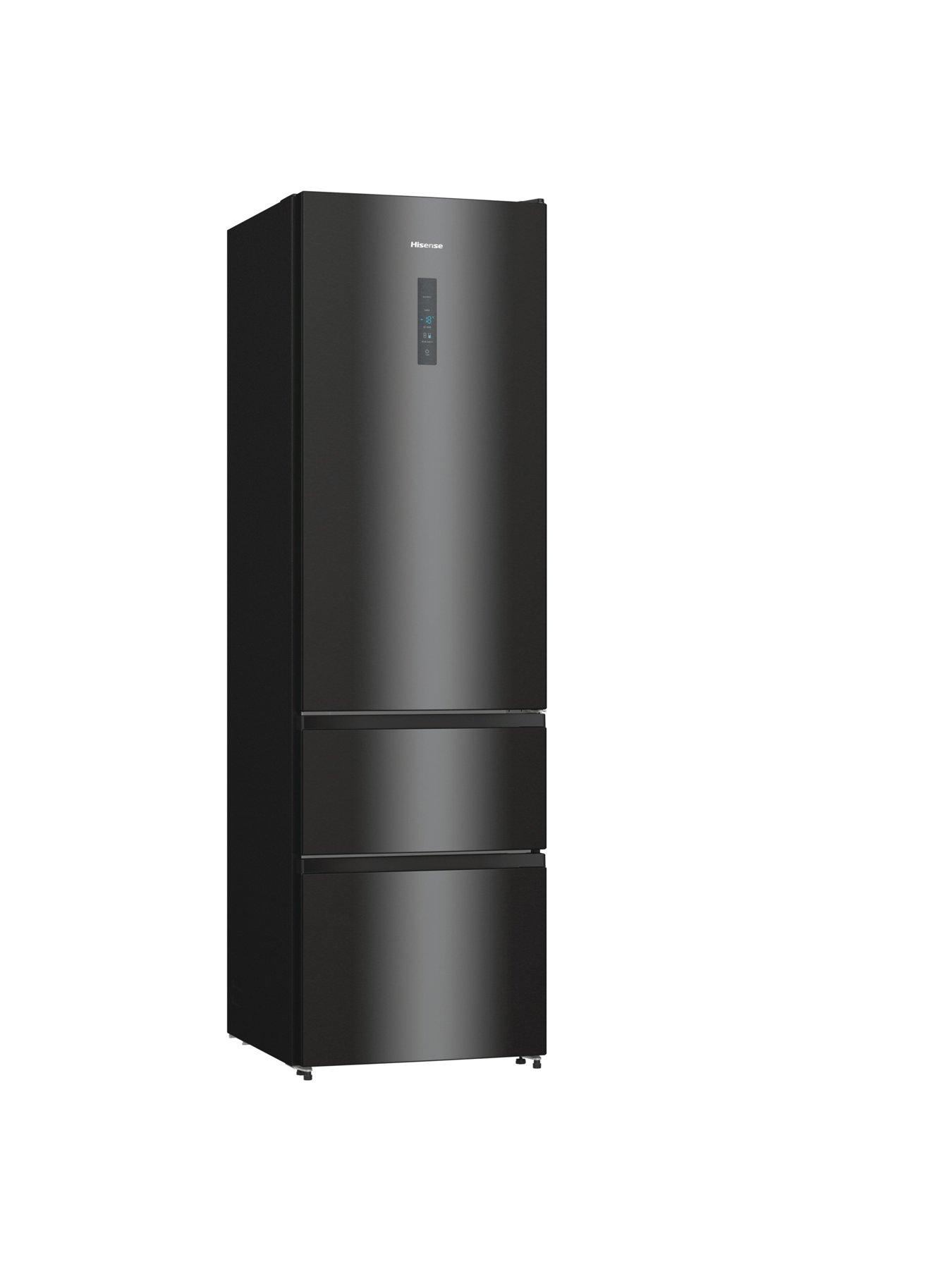 hisense-rm469n4afeuk-200cm-high-6040-frost-free-fridge-freezer-black-gloss-e-ratedstillFront