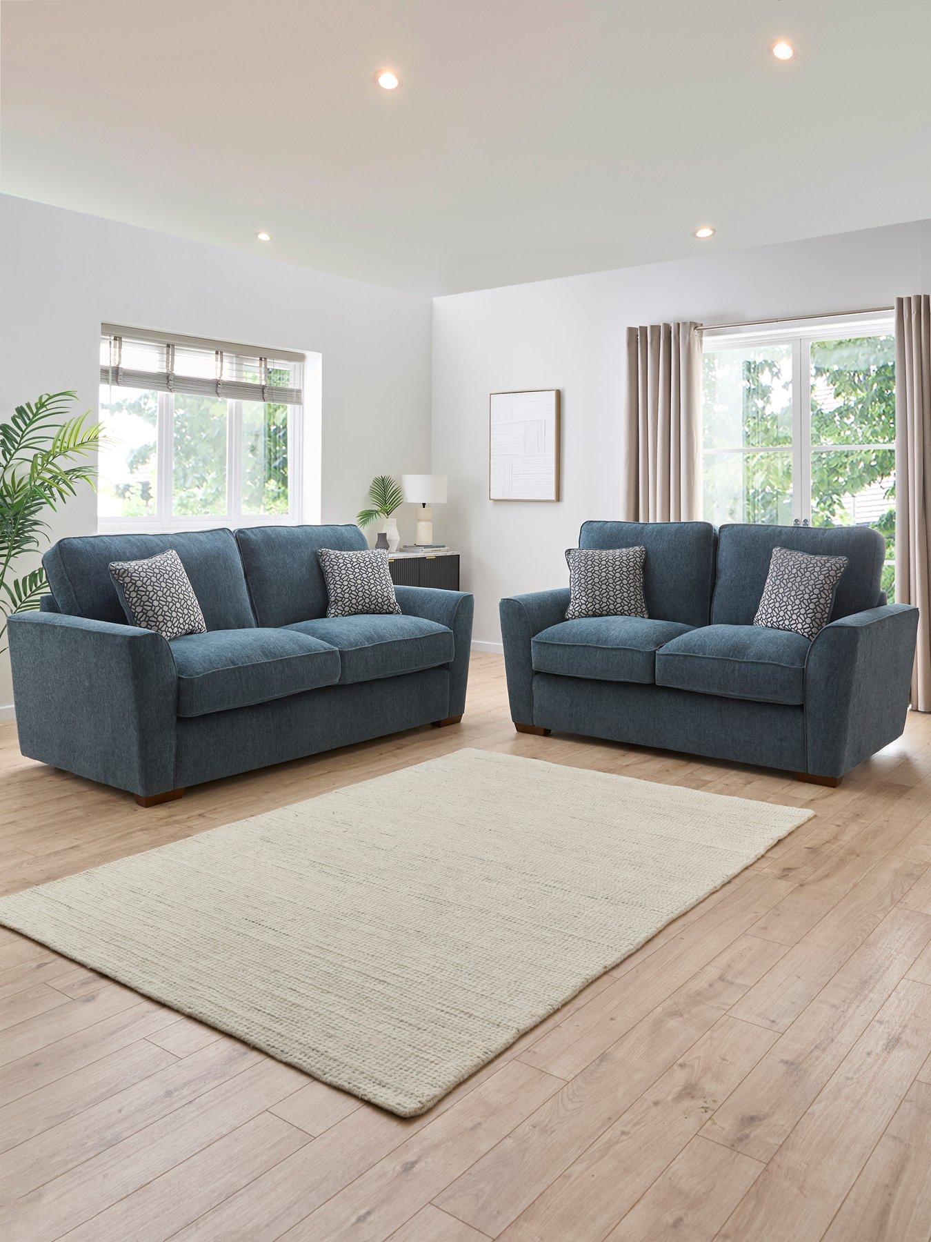 Image 1 of 7 of Very Home Lucerne 3 + 2 Seater Fabric Sofa Set (Buy &amp; SAVE!)&nbsp;- Made to Order in the UK