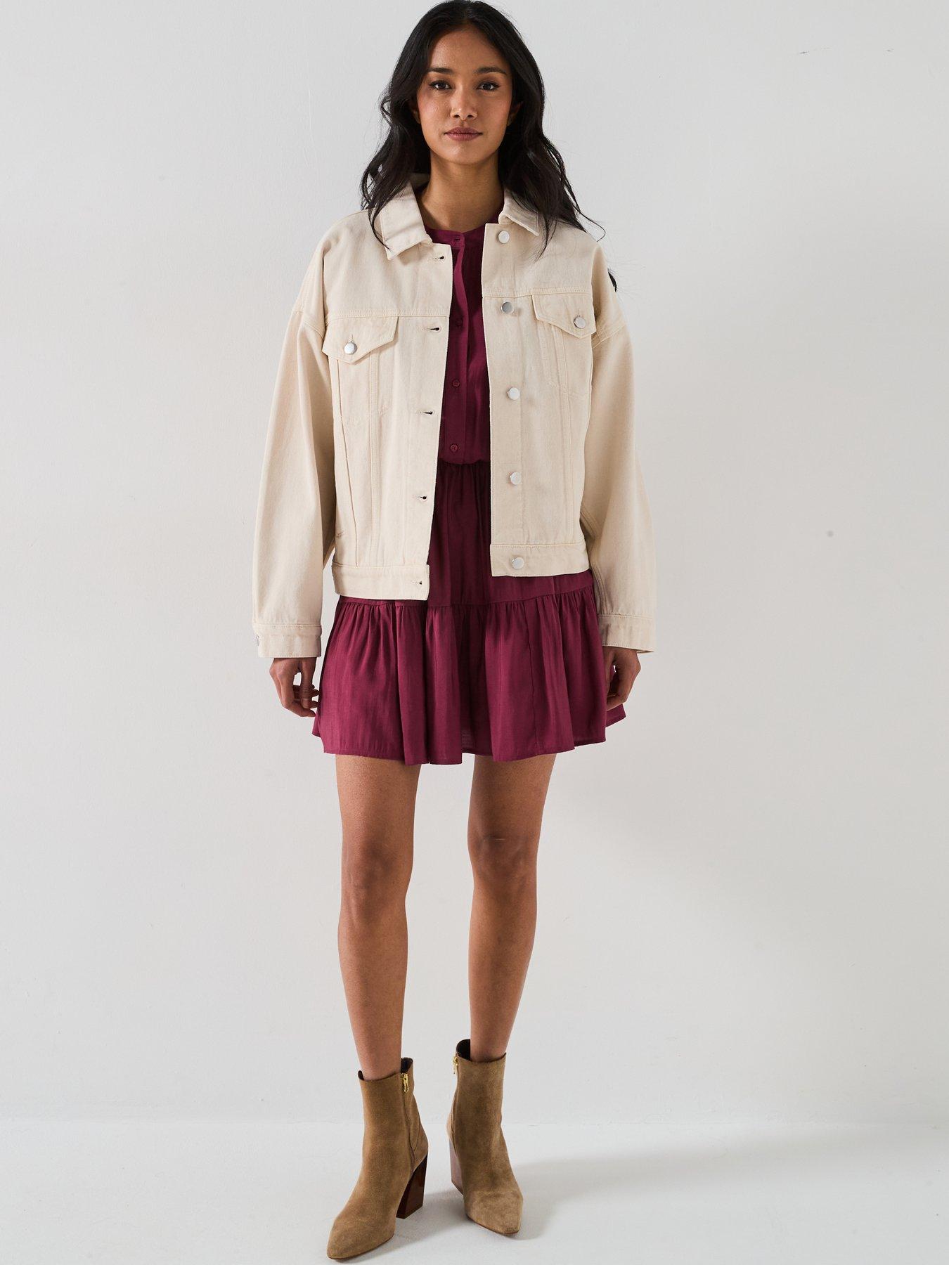 Image 3 of 6 of V by Very Boyfriend Denim Jacket - Ecru